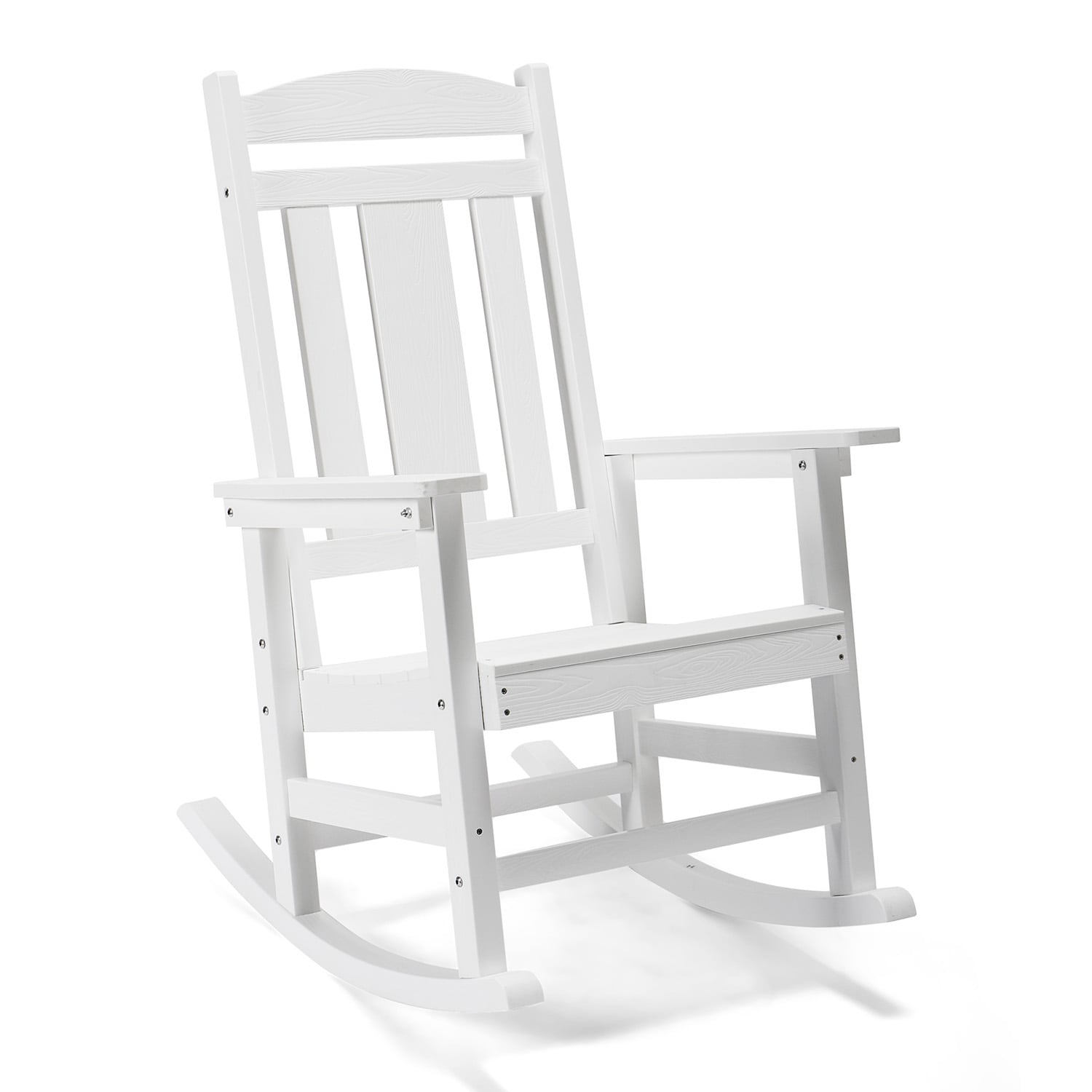 LUE BONA The Adirondack Set Of 2 White Plastic Frame Stationary Rocking   64291271 