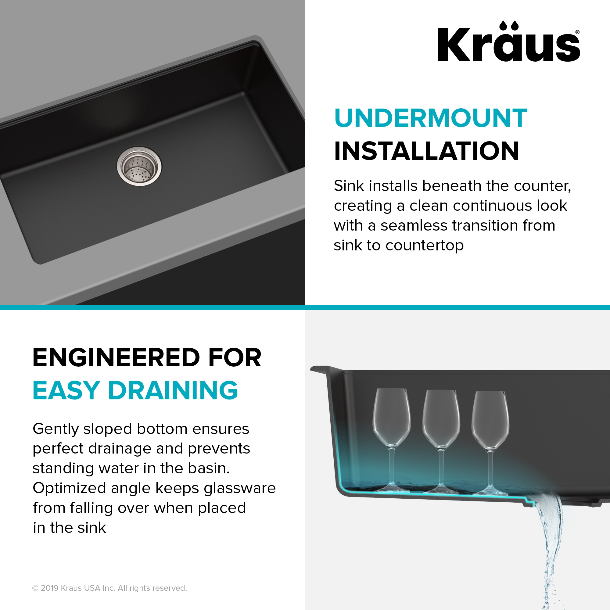 Kraus KGU-413B-100-75MB Kitchen-Sinks - View #6