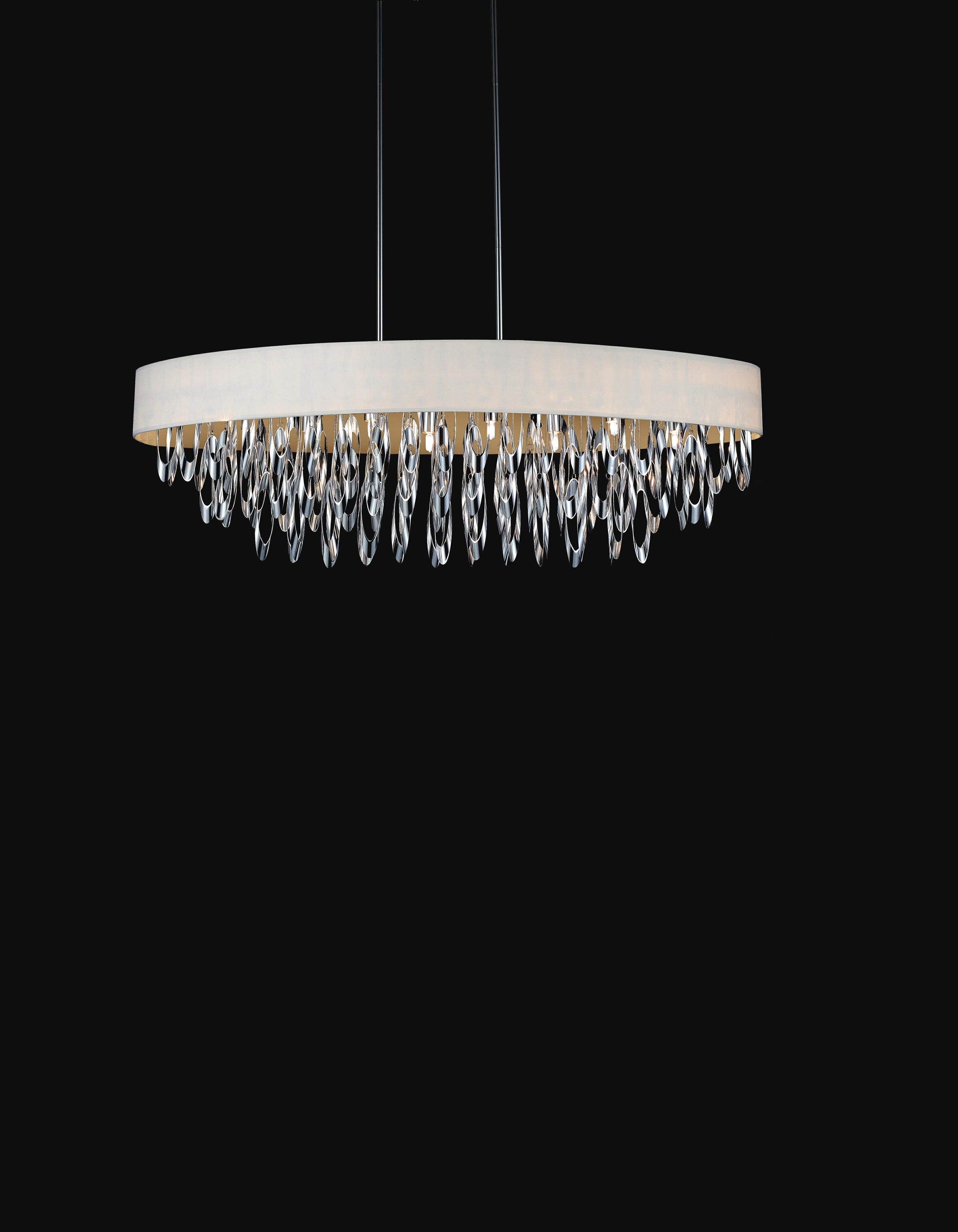 CWI Lighting 5534P41C WHITE Excel 8-Light Chrome Modern/Contemporary Damp Rated Chandelier