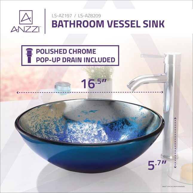 Chilasa Vessel Sink in Blue Chilasa Vessel Sink in Blue