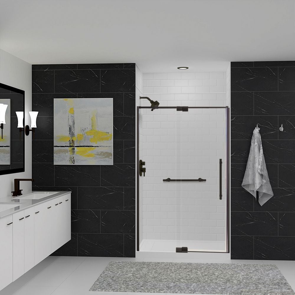 Transolid SWKX48368412-21 Saramar Velvet 36-in W x 36-in D x 96-in H White 3.0 -Piece Glue Up Alcove Shower panel kit