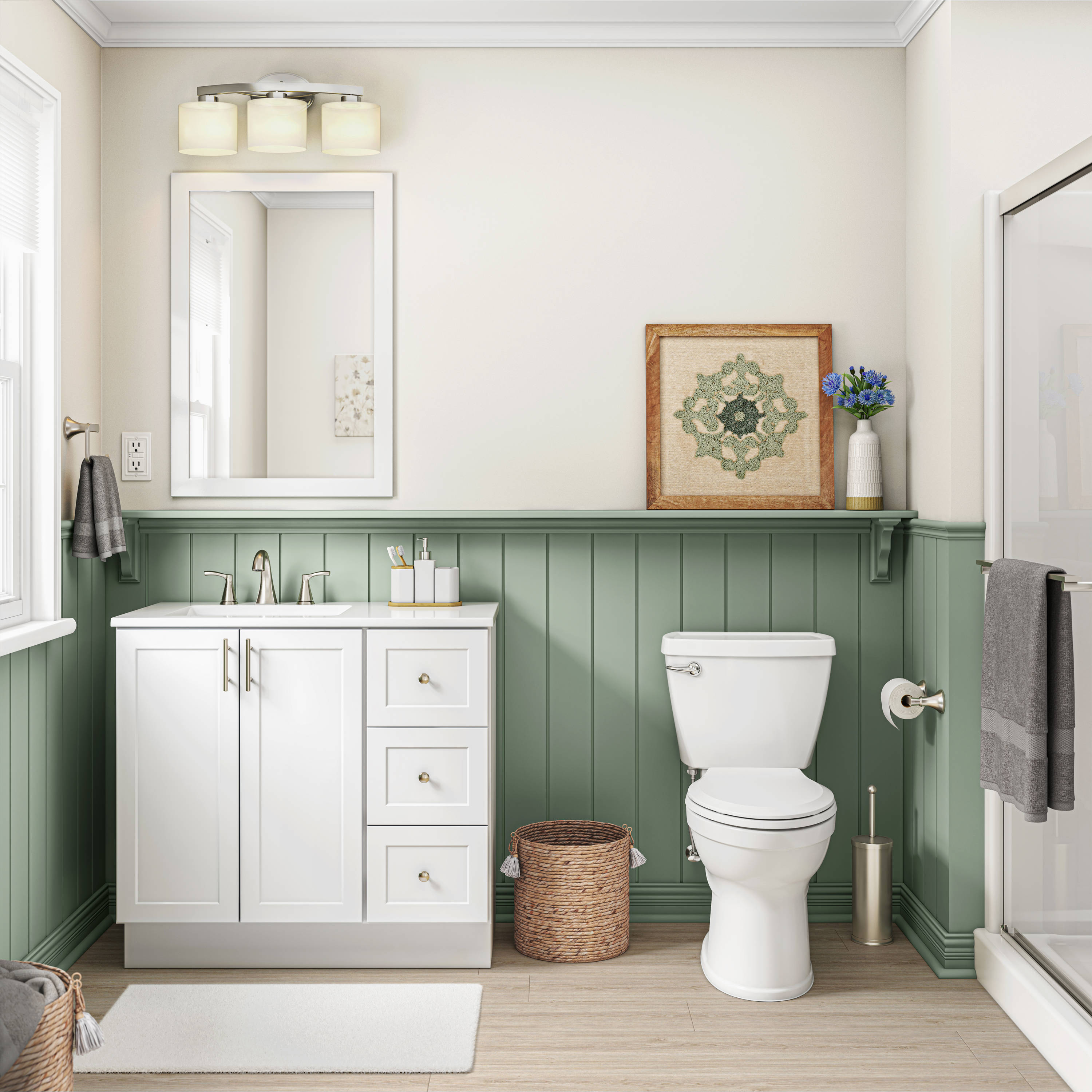 Home Basics White Ceramic Bath Accessory Set in the Bathroom Accessories  department at