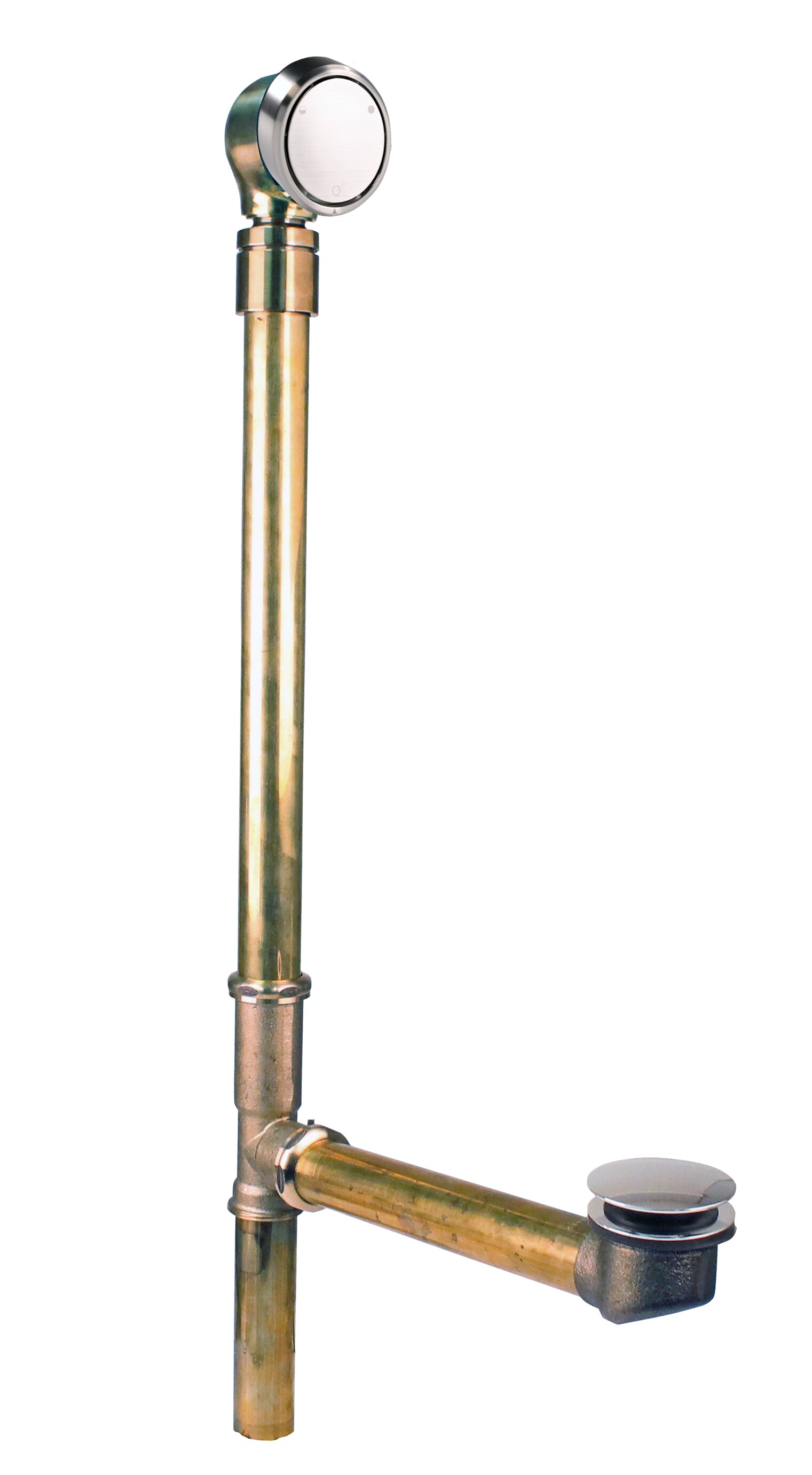WESTBRASS 7931817BJCHM-07 Bath Waste and Overflow Patented Deep Soak-closing, Brass Ball Joint with Ada Approved Tip-toe Drain In Satin Nickel