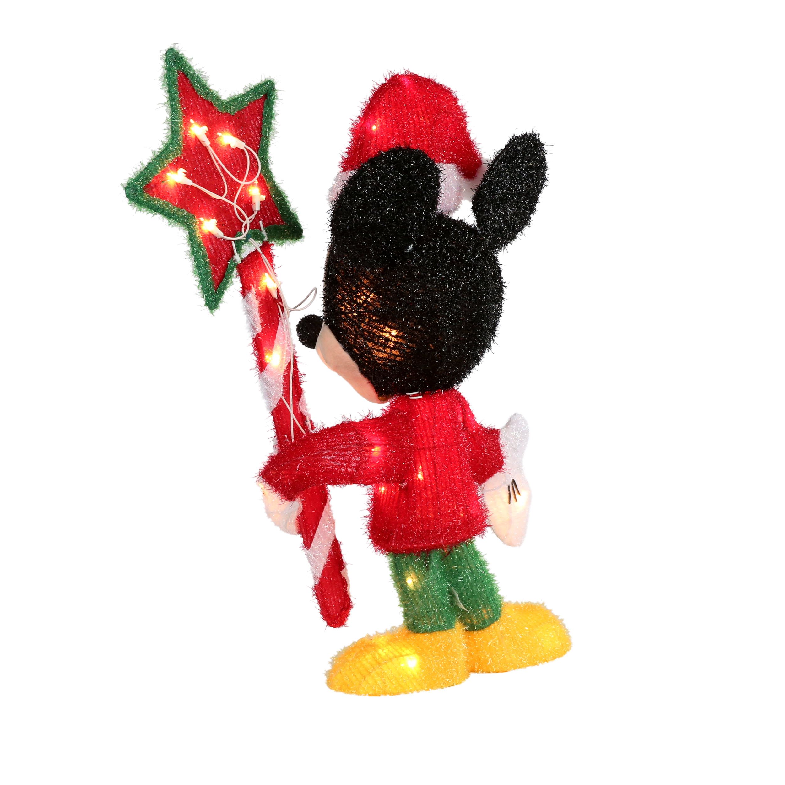 Gemmy 2.32 Foot Minnie Mouse with Present Lighted Magic Holiday Tinsel Yard Sculpture 
