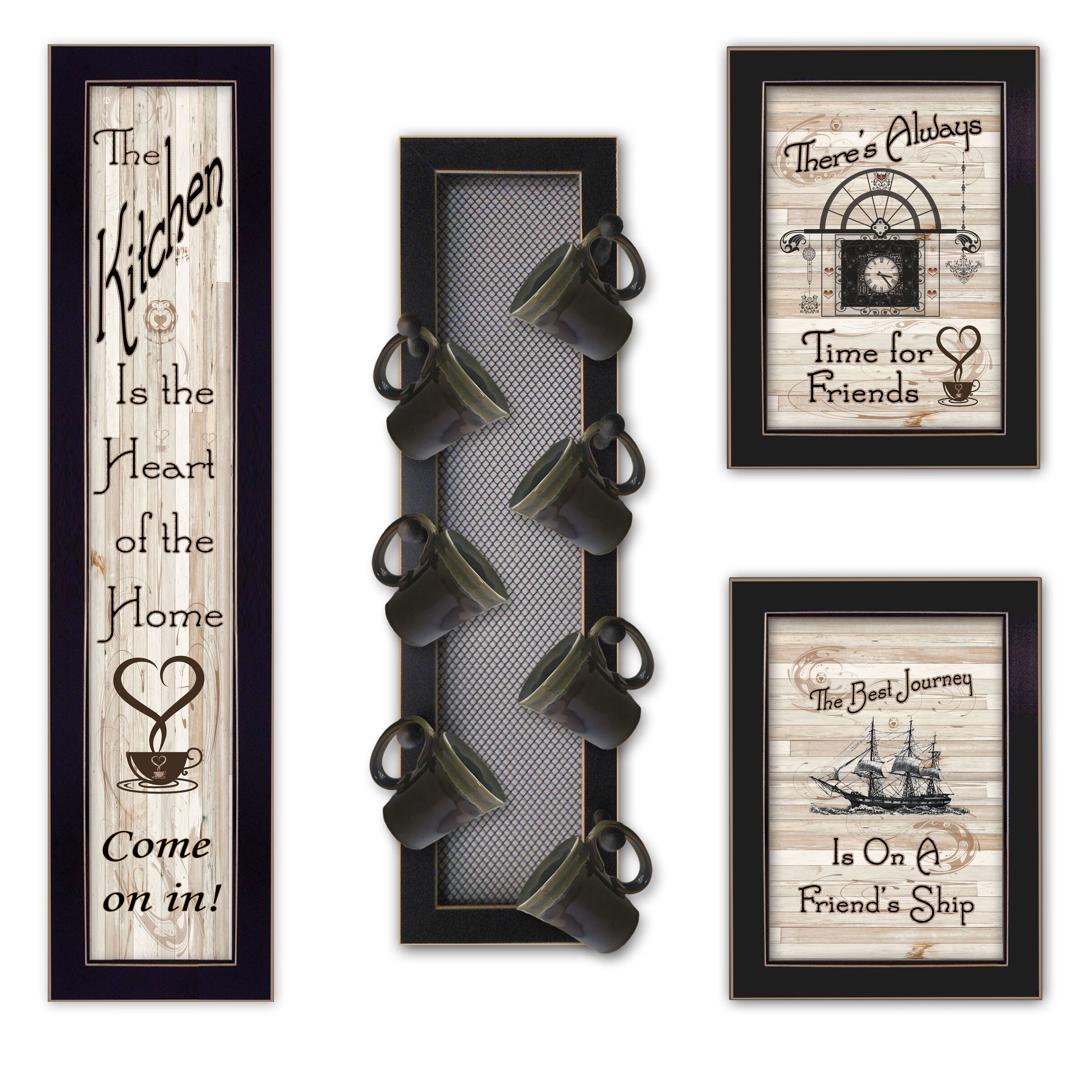 Trendy Decor 4U V436-MPV-712 Kitchen Collection Vii Millwork Engineering Black Wood Framed 32-in H x 10-in W Vintage/Retro Paper Print