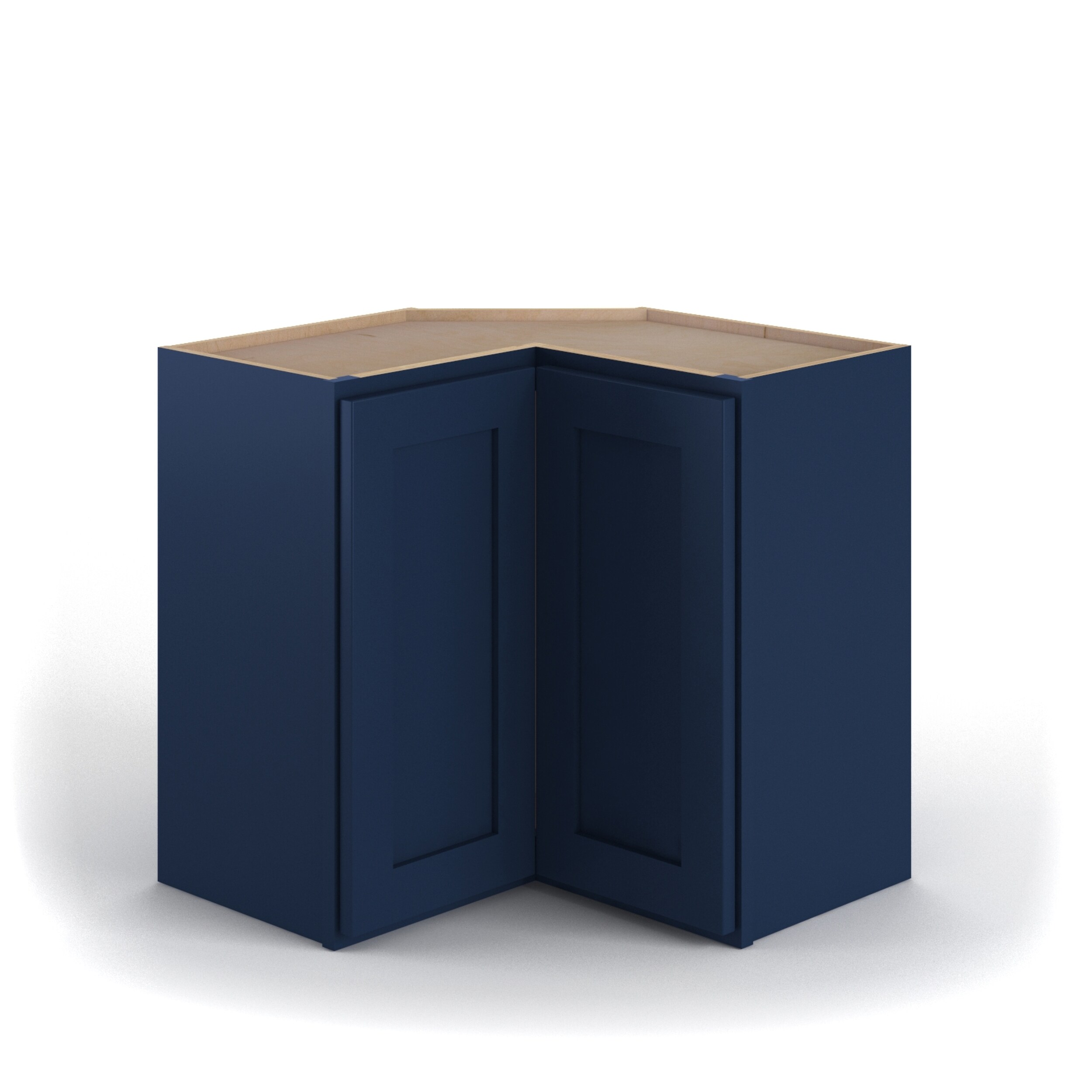 Valleywood Cabinetry 24-in W x 36-in H x 24-in D Marine Blue Birch L-shaped Corner Wall Ready To Assemble Plywood Cabinet (Flat Panel Shaker Style)