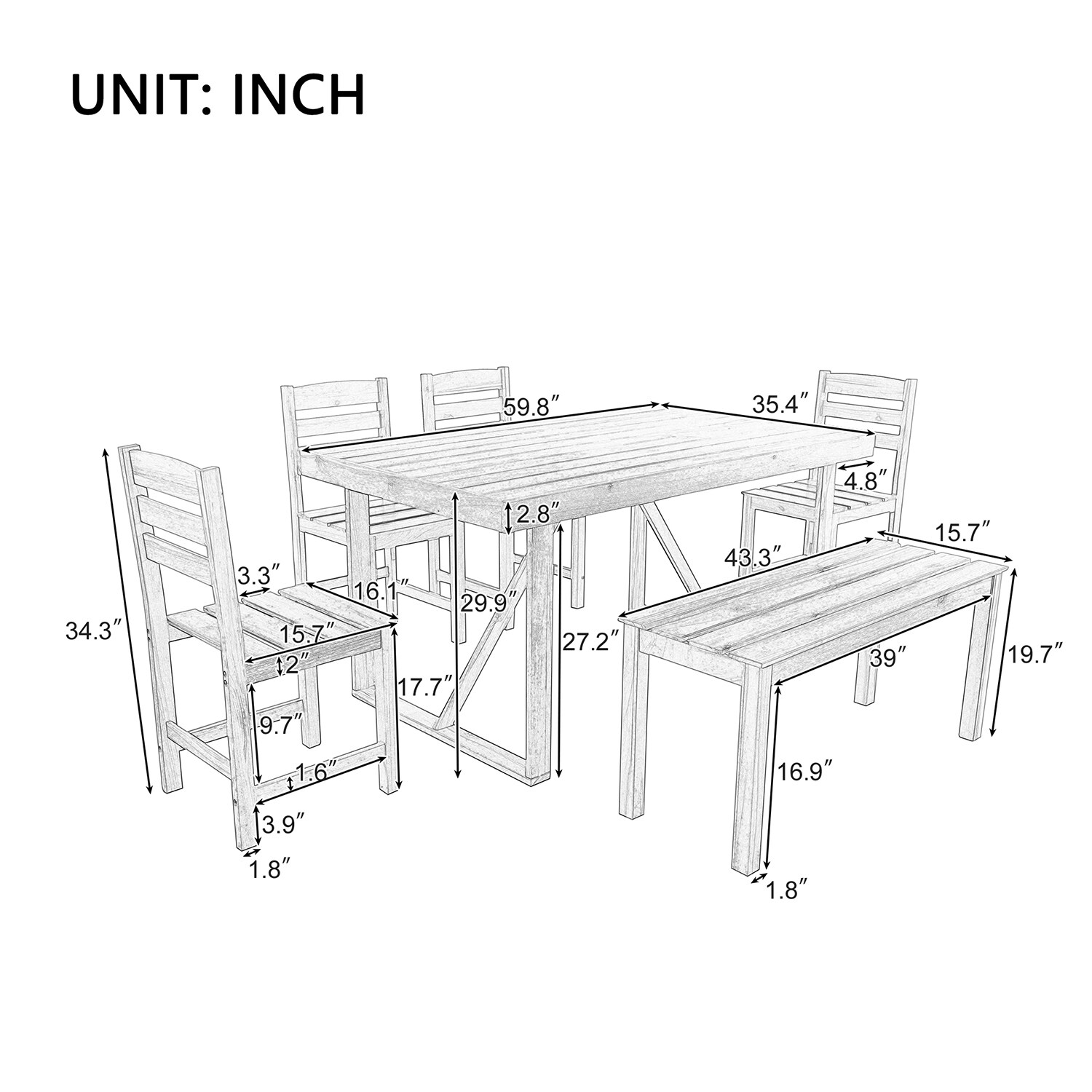 Bybafun YA0200239 Patio-Dining-Sets - View #2