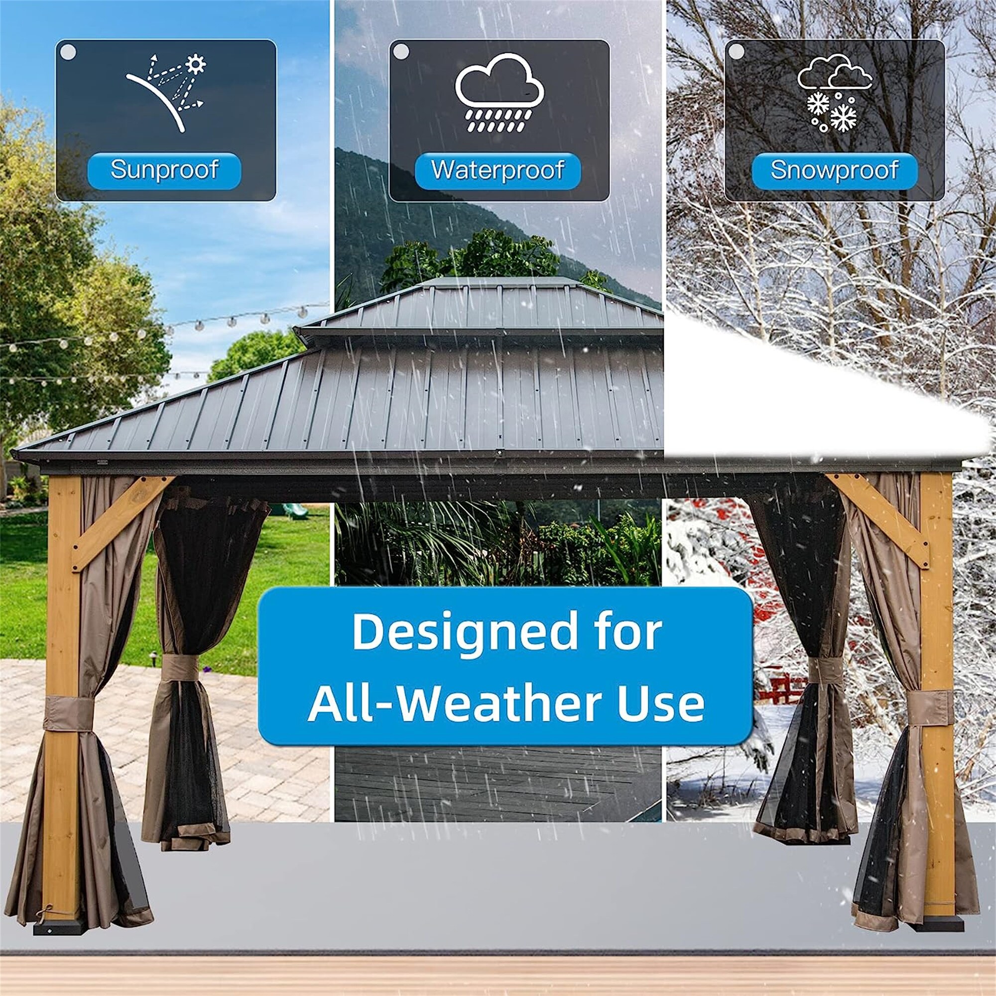 ToolCat PG2-86-PT Wood-Resin-Gazebos - View #2