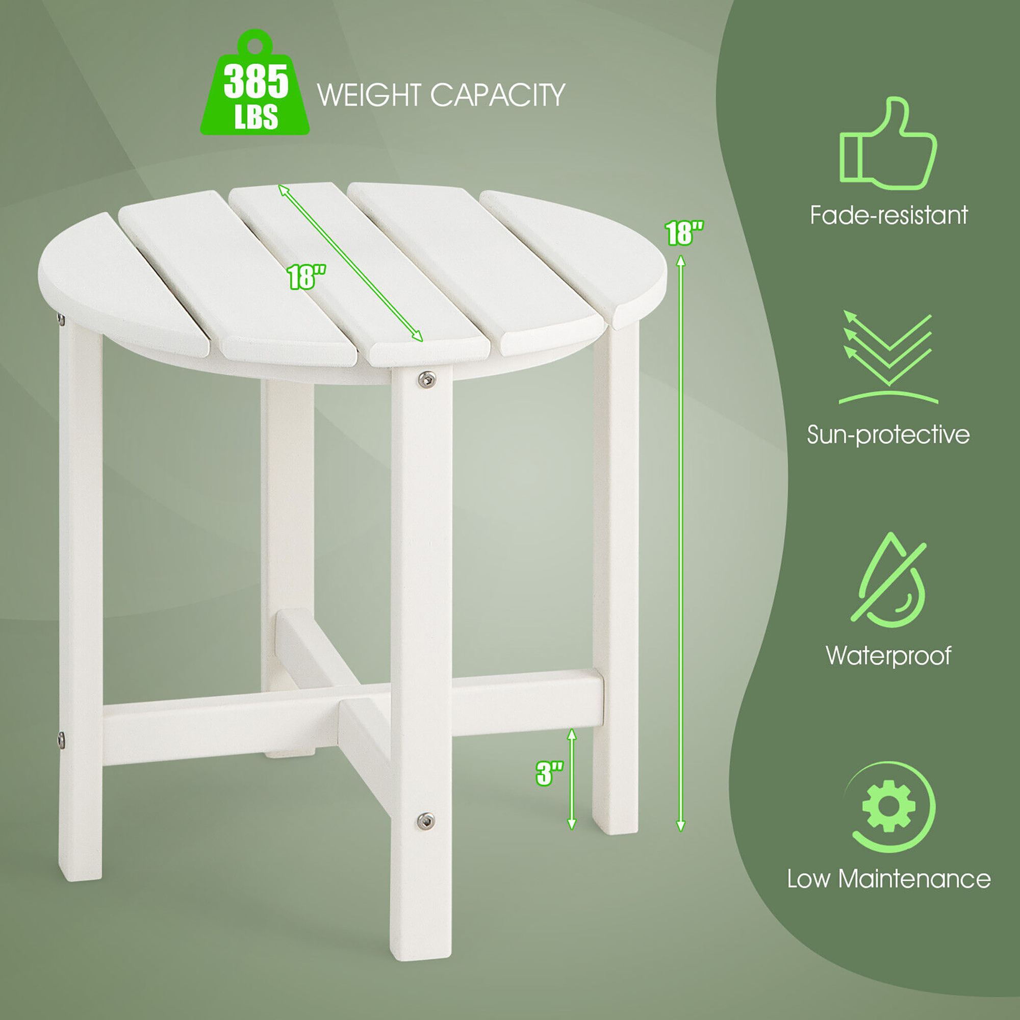 Forclover HYFW-T940WH Patio-Tables - View #4