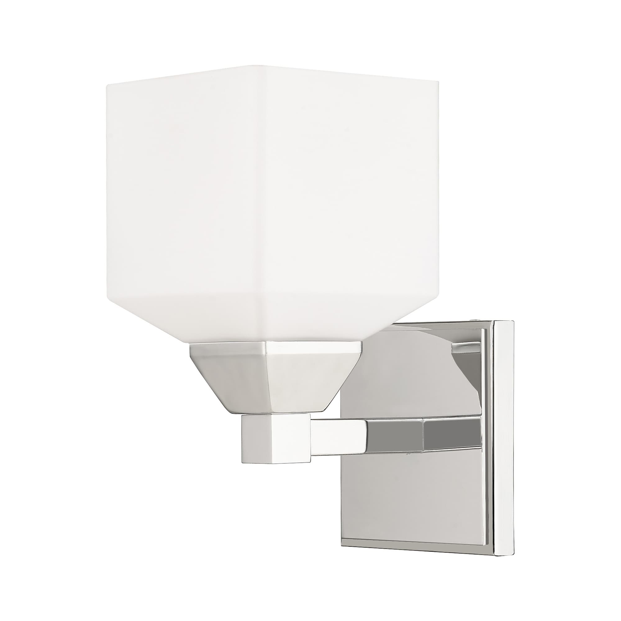 Aragon Satin Opal White Glass 1-Light Sconce in Brushed Nickel