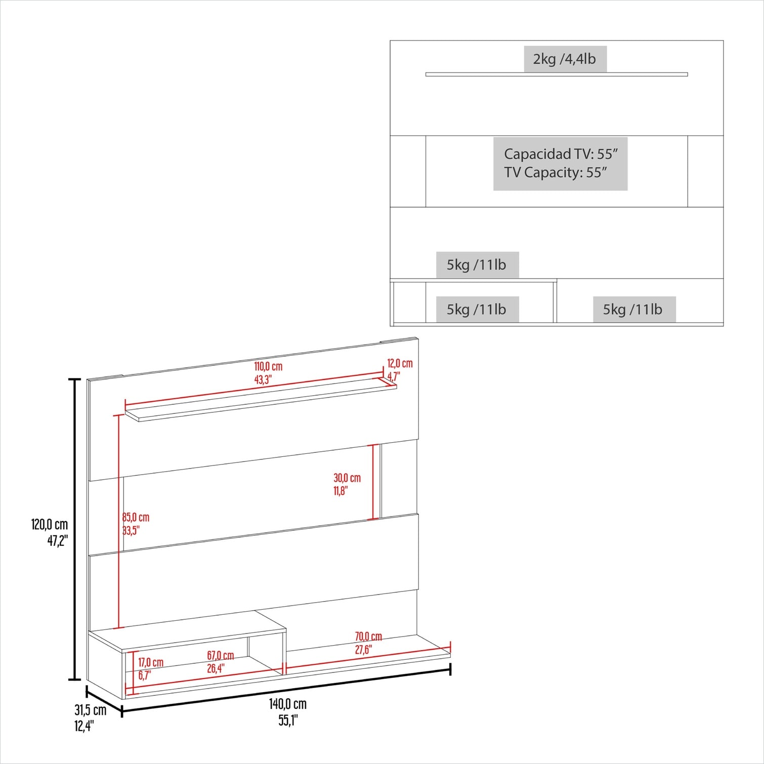 SUNCREAT 438JGE5R723Q Tv-Stands - View #4