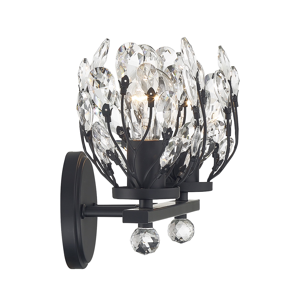 Savoy House Moreno 15.5-in 2-Light Matte Black LED Vintage Vanity Light ...