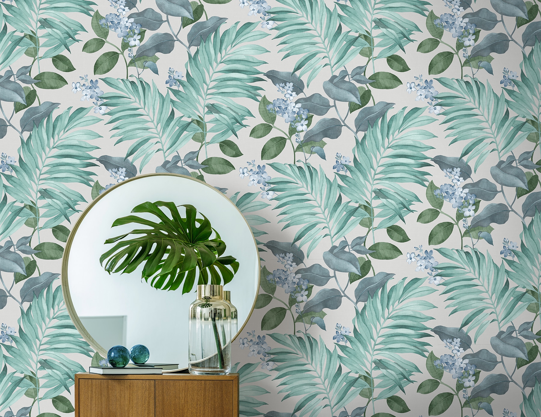 Fine Decor Medley 57.4-sq ft Blue Vinyl Ivy/Vines Unpasted Wallpaper ...