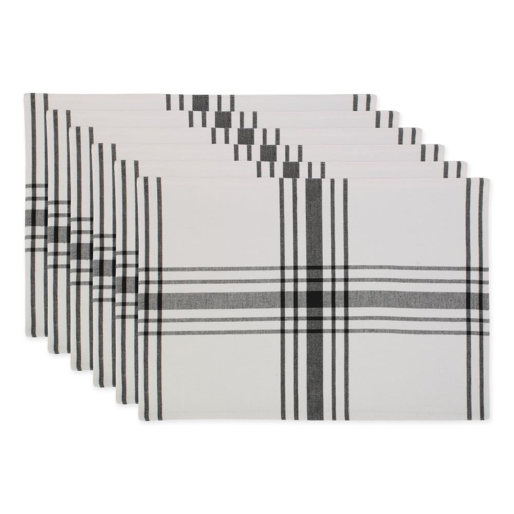 DII CAMZ11605 6 -Pack Black Wicker Rectangle Placemats