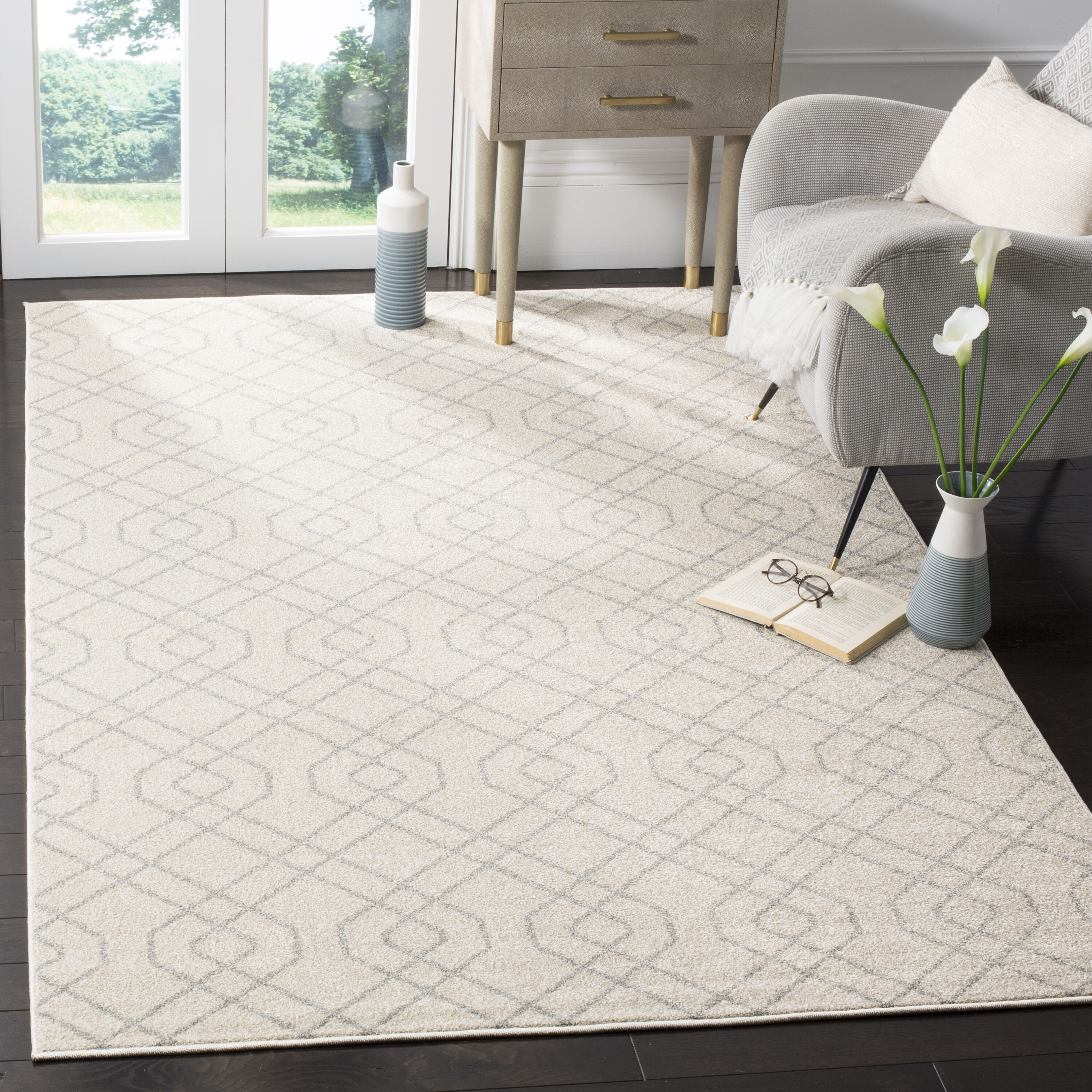 Amherst 407K Ivory Light Grey 4in x 6in Rug