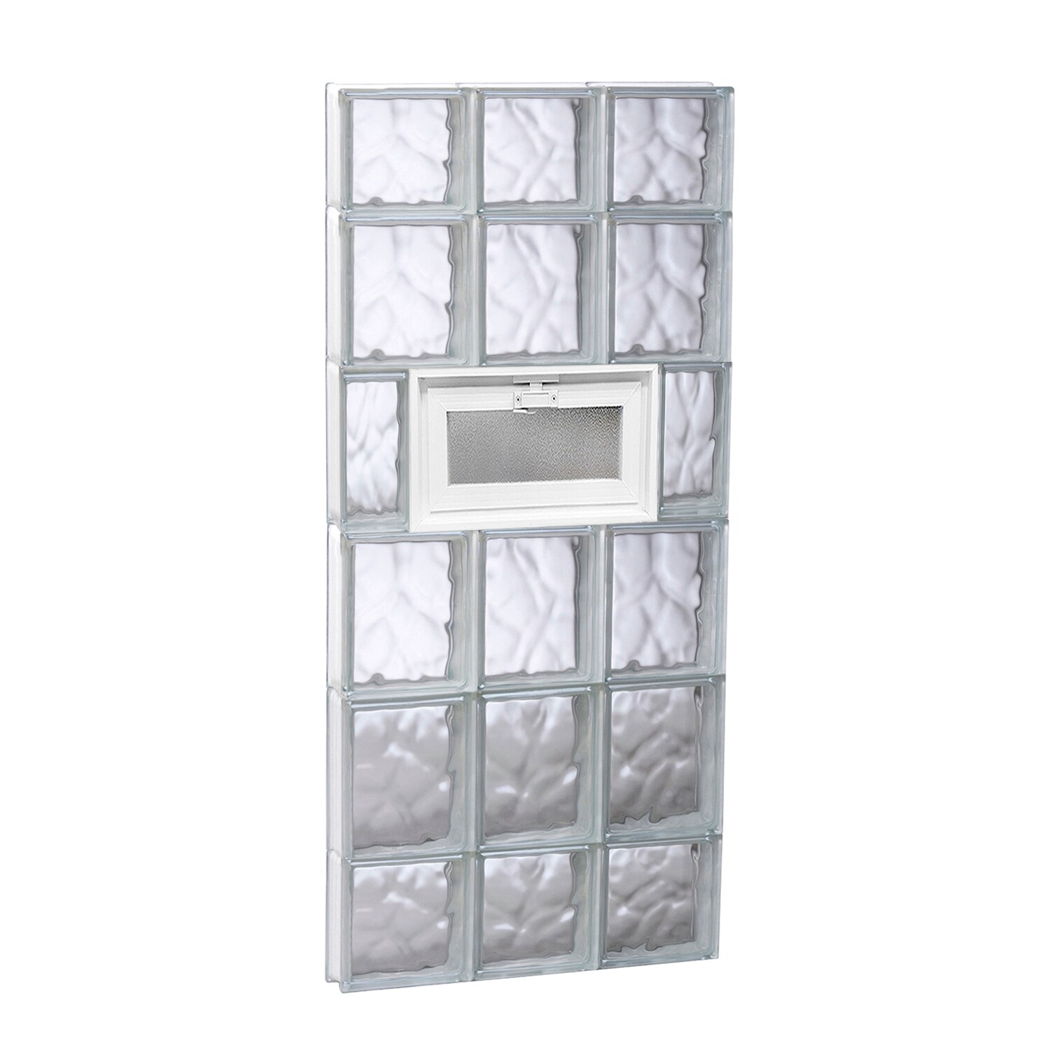 REDI2SET V1844DC Wavy Glass 17-1/4-in x 42-1/2-in Frameless Replacement Vented Glass Block Window