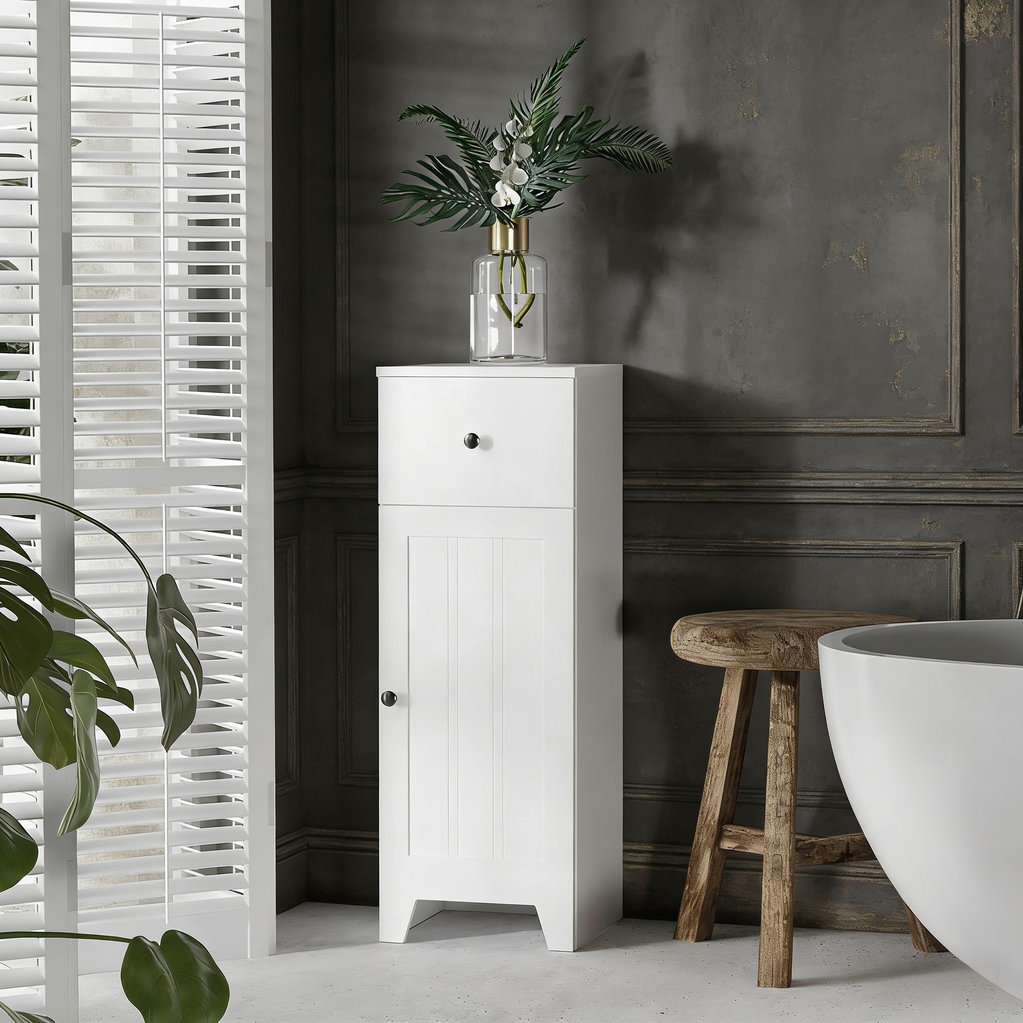 LUXEYARD Bathroom Storage Cabinet Organizer with 1 Drawer and Adjustable Shelf