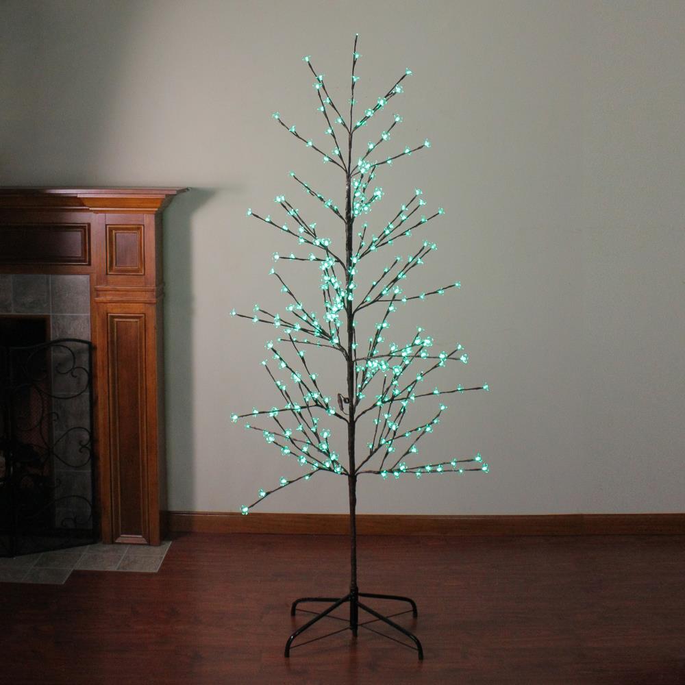 Northlight 6-ft Pre-lit Slim Black Artificial Christmas Tree with LED ...