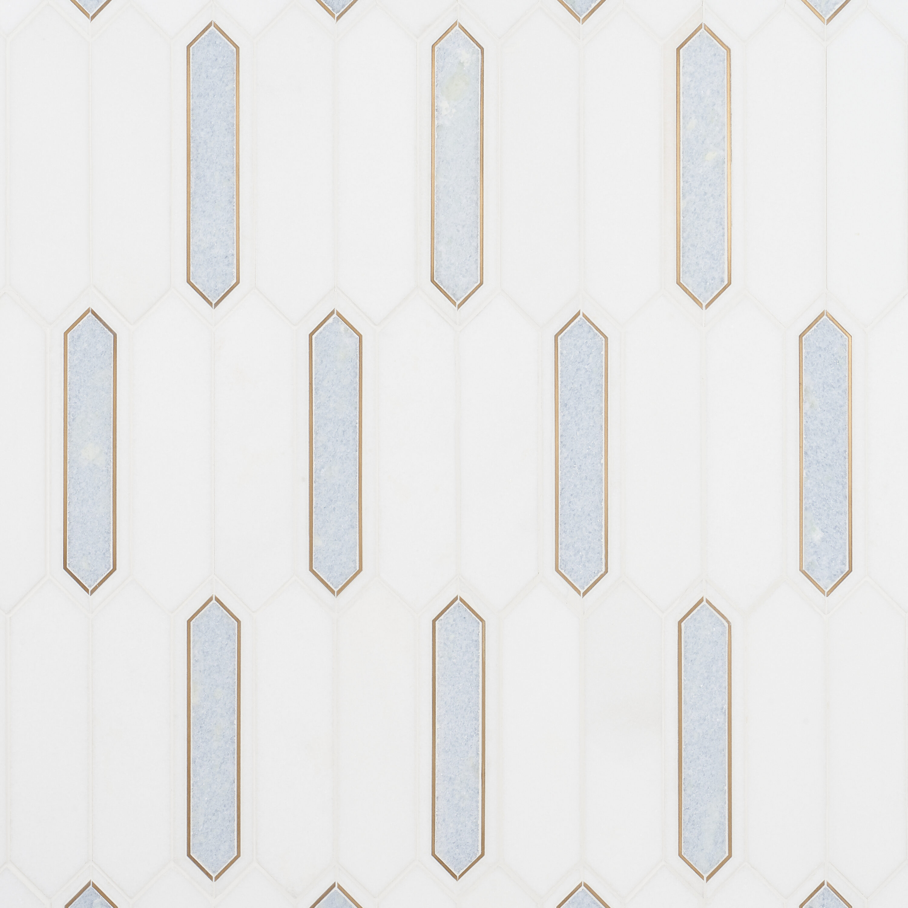 Artmore Tile EXT3RD108719 Hera Blue Celeste 12-in x 14-in Polished Natural Stone Marble Look Hexagon Mosaic Wall Tile (1.1-sq. ft/ Piece)