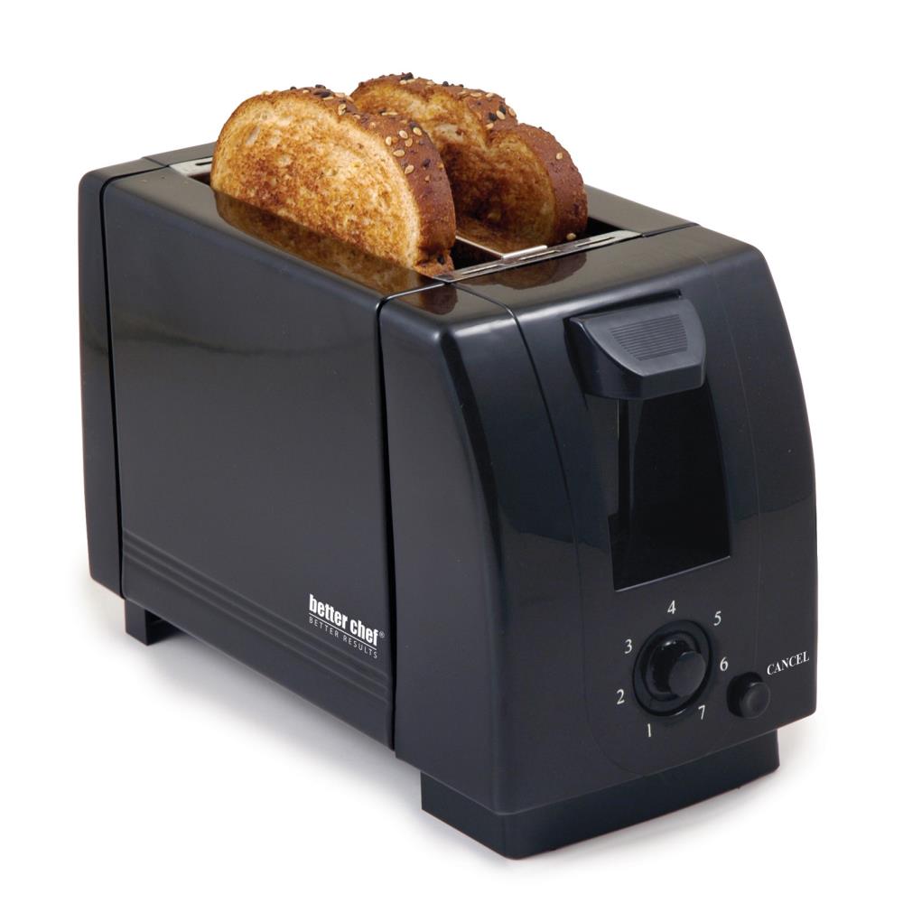 Better Chef Black 2Slice Toaster with Builtin Cancel Button and Easy