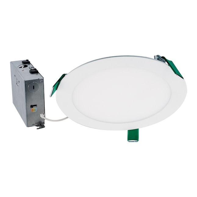 HALO Matte White 8-in 1761-Lumen Switchable Round Dimmable LED Canless  Recessed Downlight in the Recessed Downlights department at