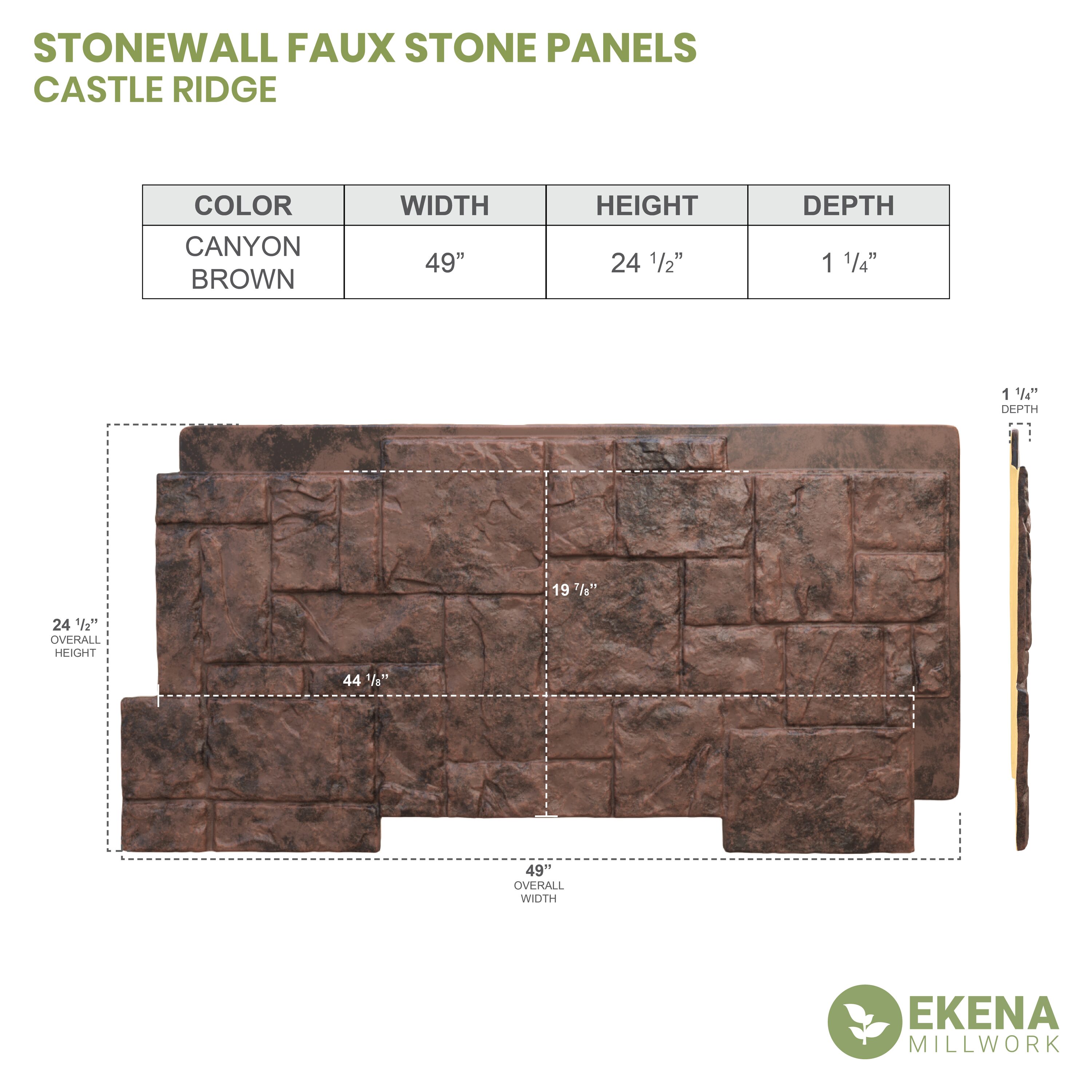 Ekena Millwork PNU24X48CRCB Stone-Veneer - View #18