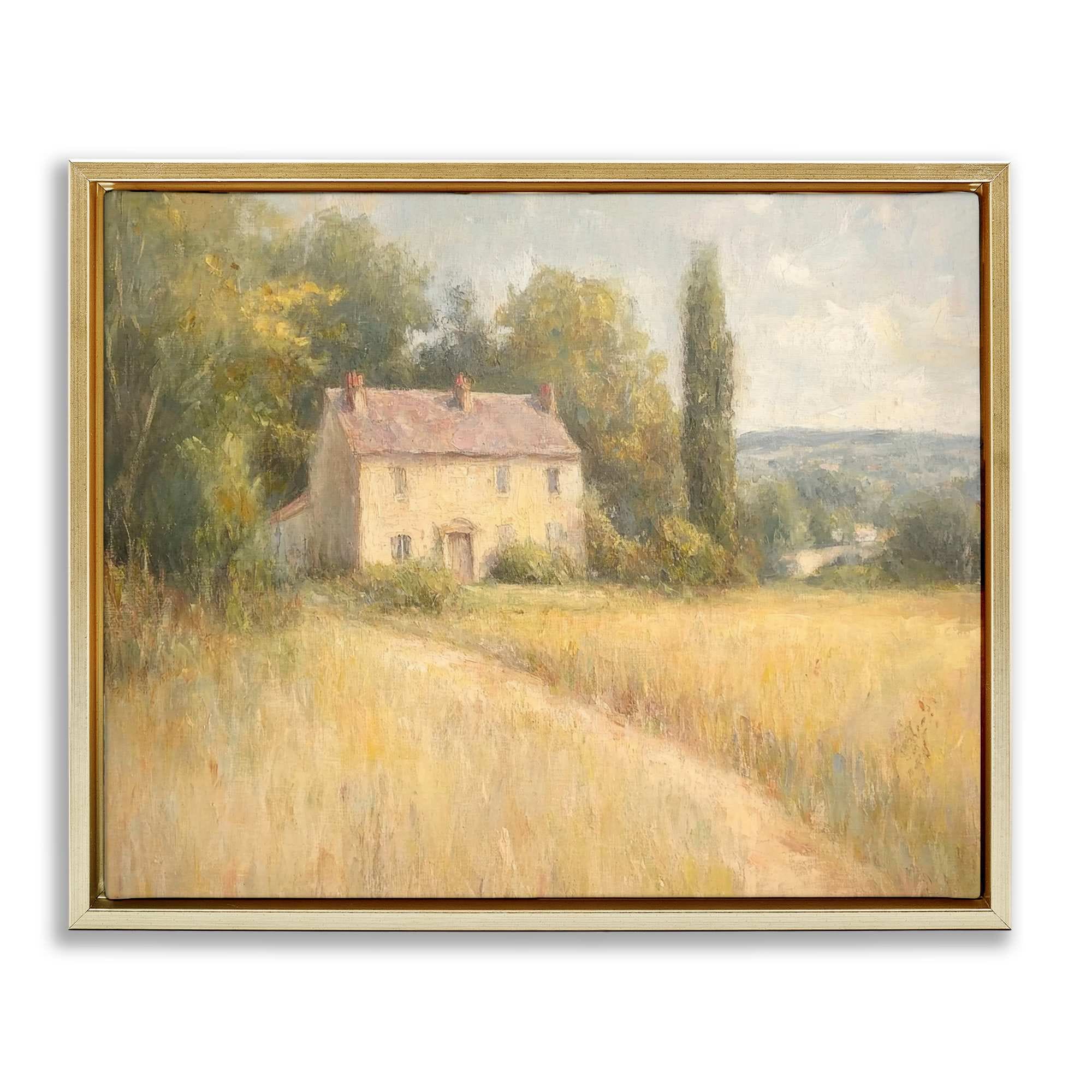 Stupell Industries BT-802-FFG-16X20 Hide Away Cottage House Floating Frame design by Petal Prints Design