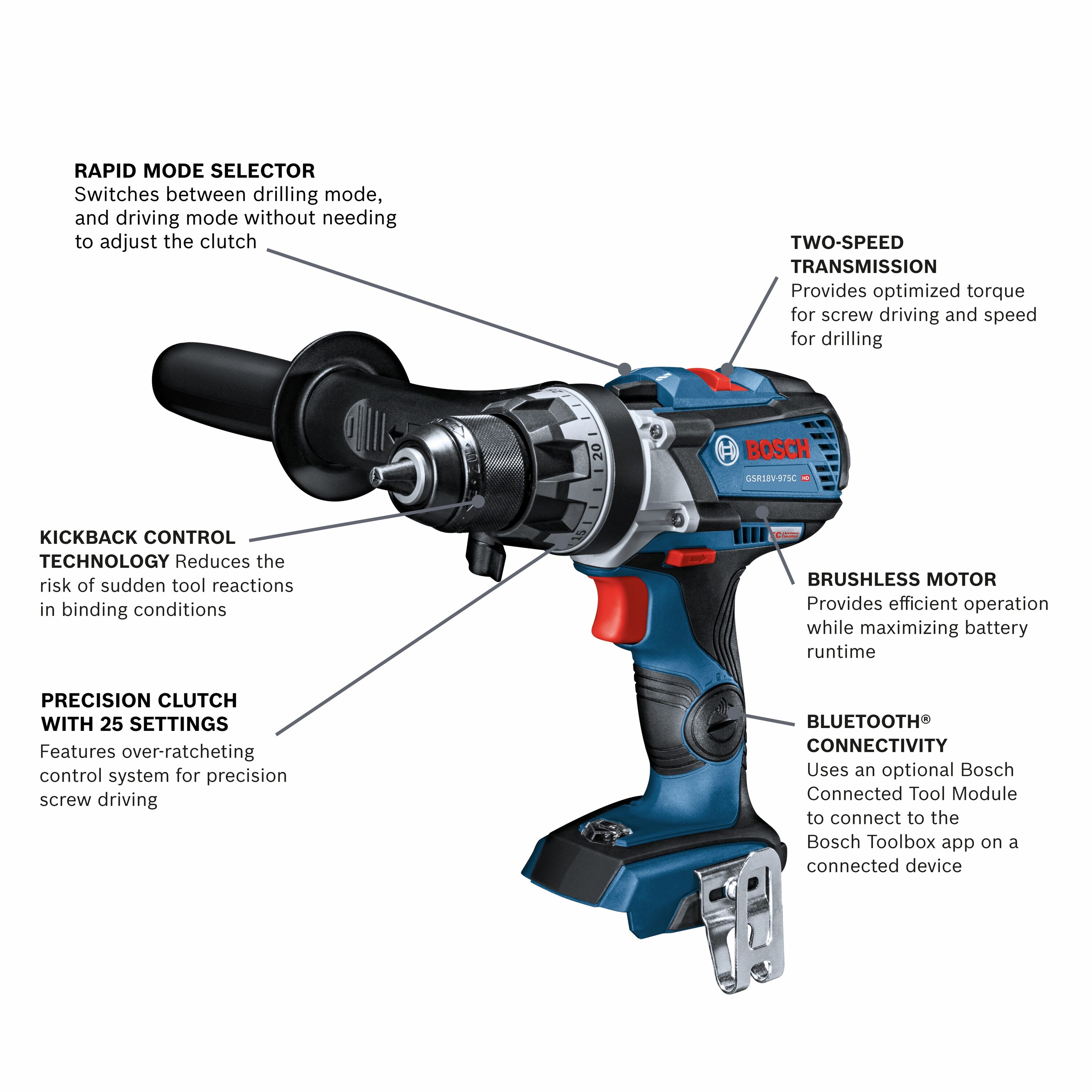 Bosch Connected ready 1/2-in Keyless Brushless Cordless Drill GSR18V-975C Sansujyuku sansujyuku.com