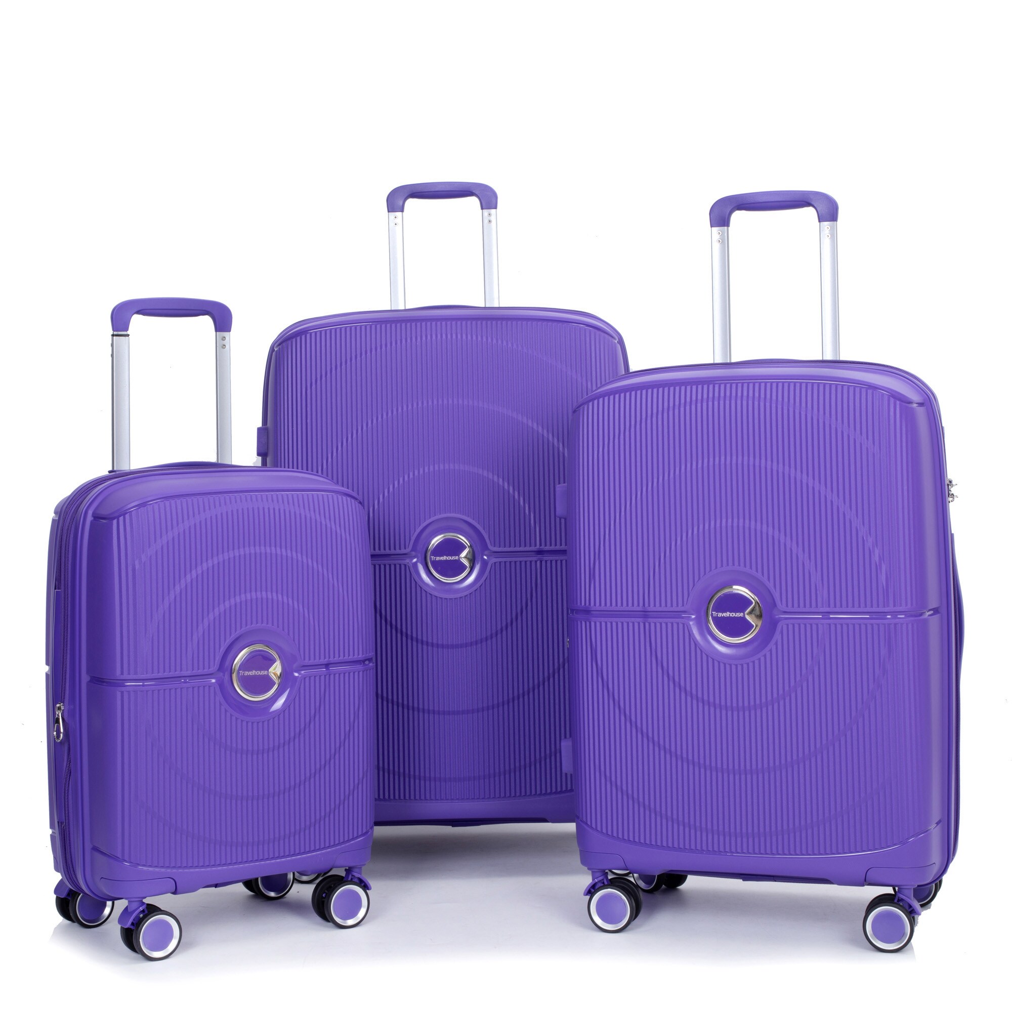 SINOFURN SYD9400021PP 19.3x12x29.1 Purple Plastic Hardshell Suitcase set 3 -Bag