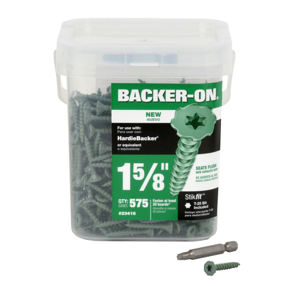 Backer-On 23416 #9 x 1-5/8-in Star -Drive Self-drilling Cement board Screws 575 -Count