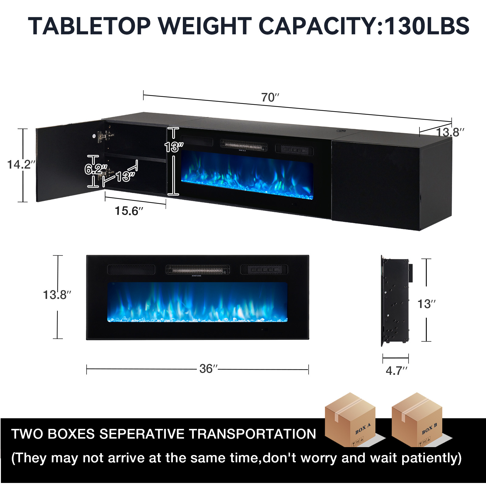 Bapipro TE03A302B Electric-Fireplaces - View #5