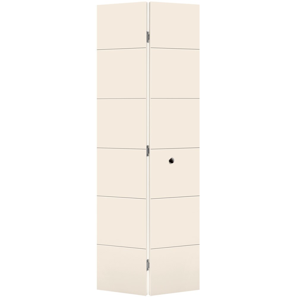 Masonite 1444803 Melrose 30-in x 80-in Moonglow Flush Smooth Hollow core Prefinished Molded composite Closet Bifold Door ( Hardware Included )