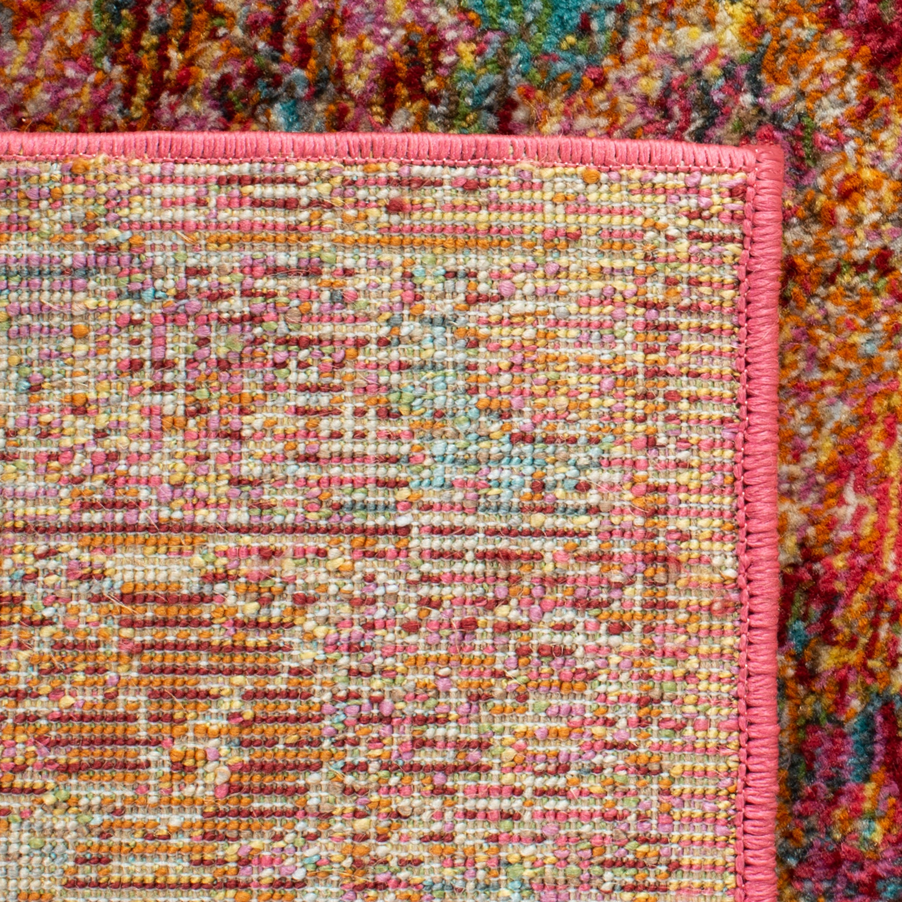 Luxor Fuchsia and Gold Hand-Knotted Rectangular Rug 4' x 6'