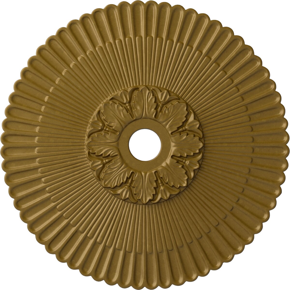 Ekena Millwork CM36MEGLS Melonie 36.25-in W x 36.25-in L Painted Gold Polyurethane Whole Ceiling Medallion