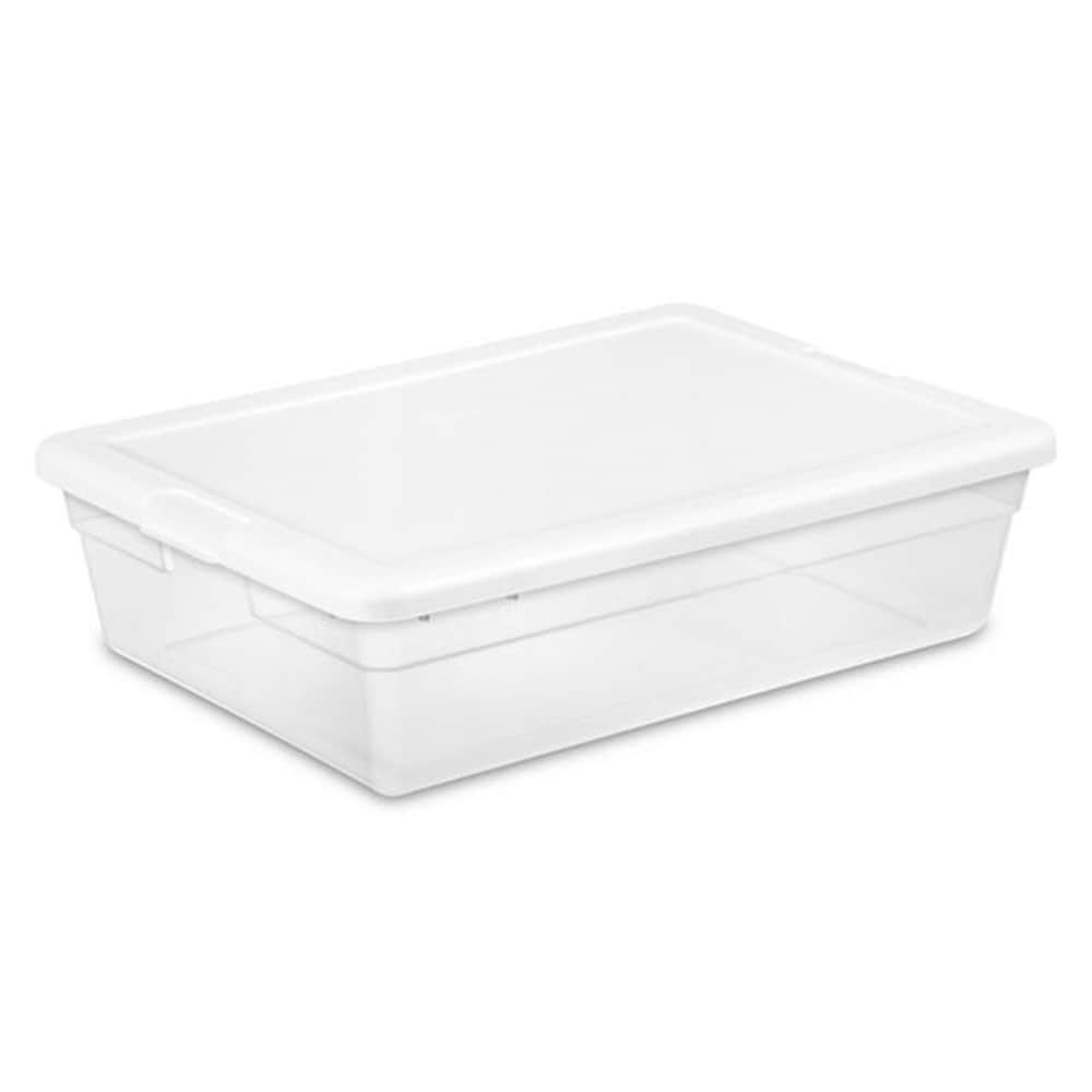 Sterilite 109581 40 -Pack Small 7 -Gallons ( 28 -Quarts ) Clear Stackable Tote with Standard Snap Lid