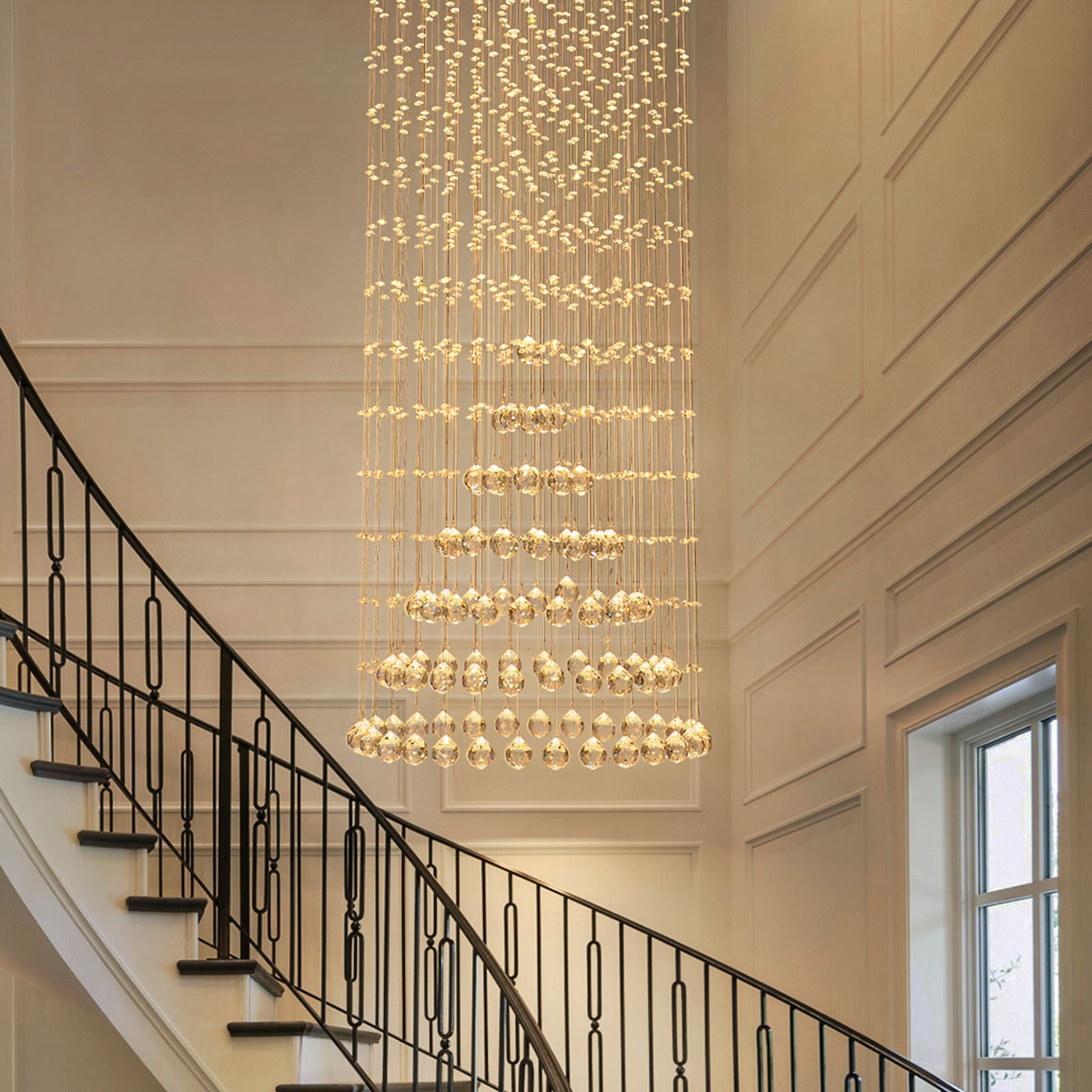 EDISLIVE Y81010000063058 9 -Light Chrome Modern/contemporary Linear Large Hanging Pendant light