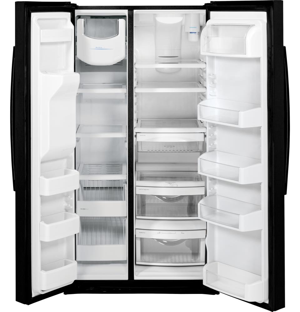 GE 25.4-cu ft Side-by-Side Refrigerator with Ice Maker (Black) ENERGY ...