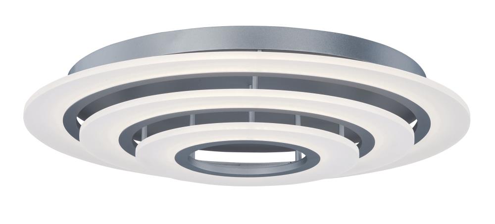 Saturn II 32" Contemporary Matte Silver 3-Light LED Flush Mount