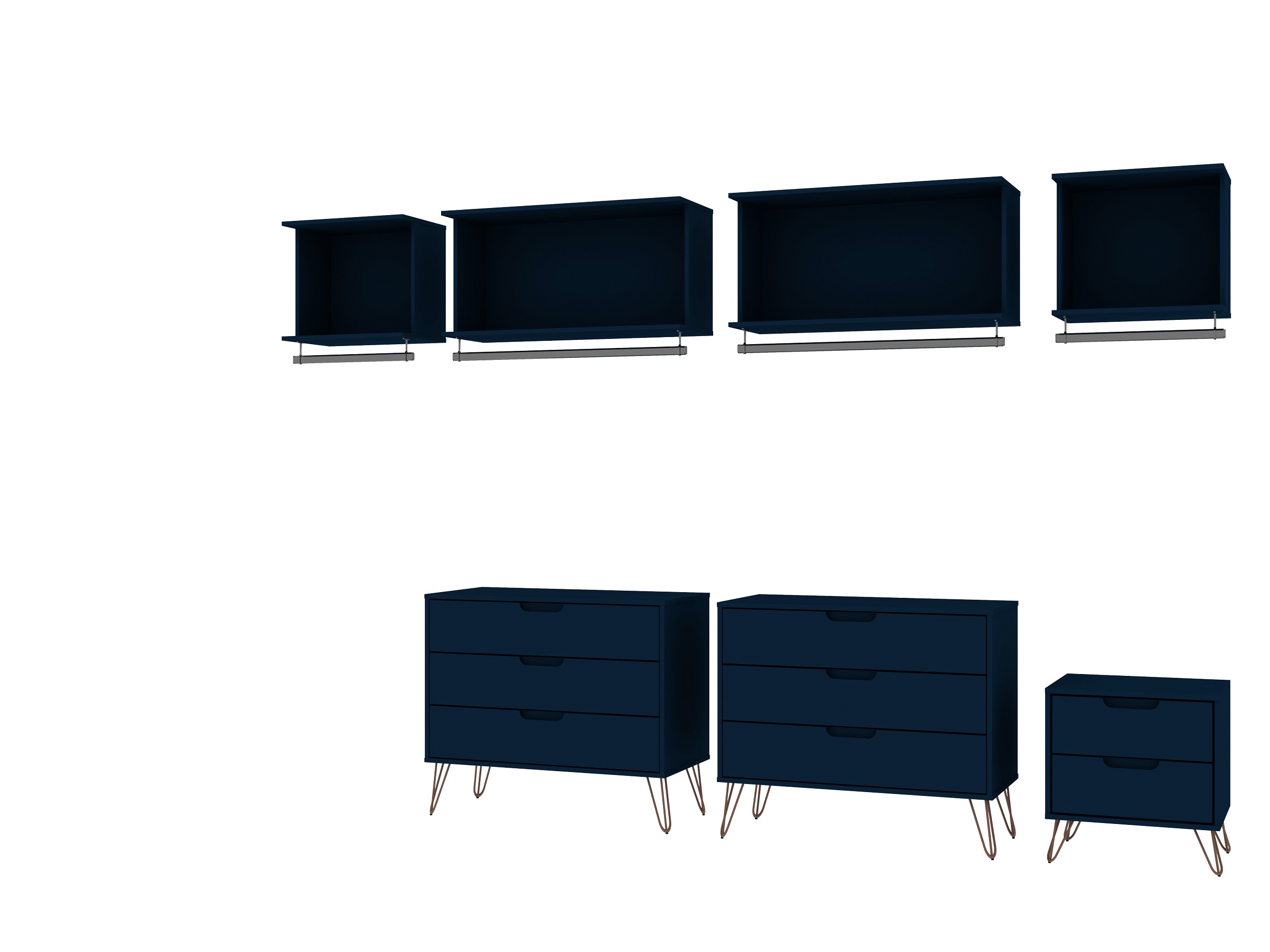 Manhattan Comfort 148GMC4 Rockefeller Tatiana Midnight Blue Armoire
