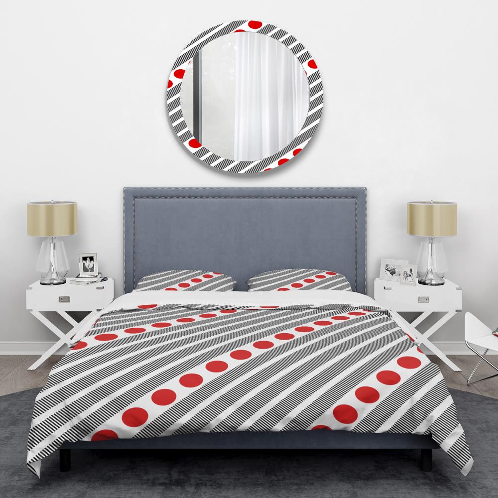 Designart BED24104-T 3 -Piece Red Twin Duvet cover Set