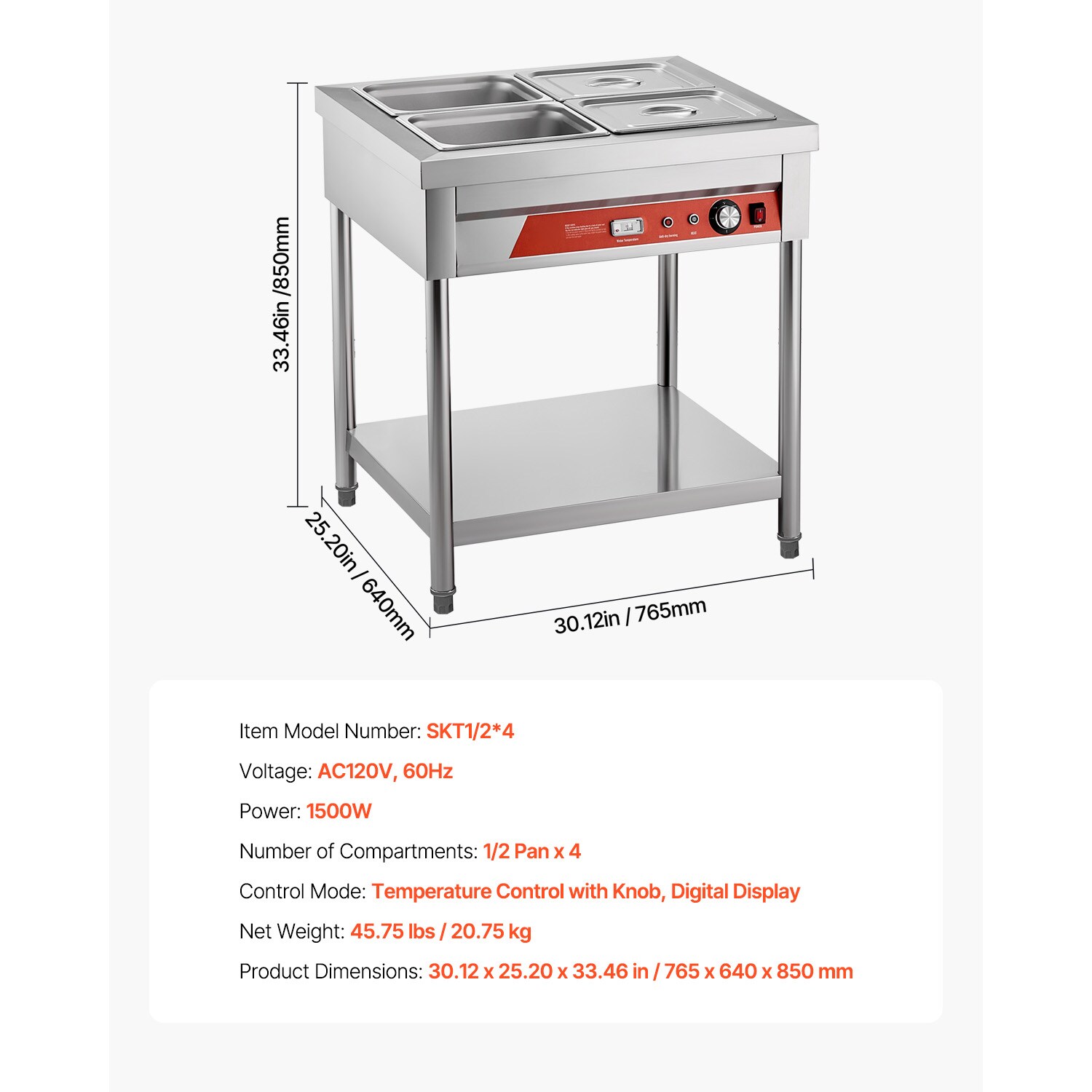VEVOR SCSJRKZQZZTK06876V1 Buffet-Servers - View #7
