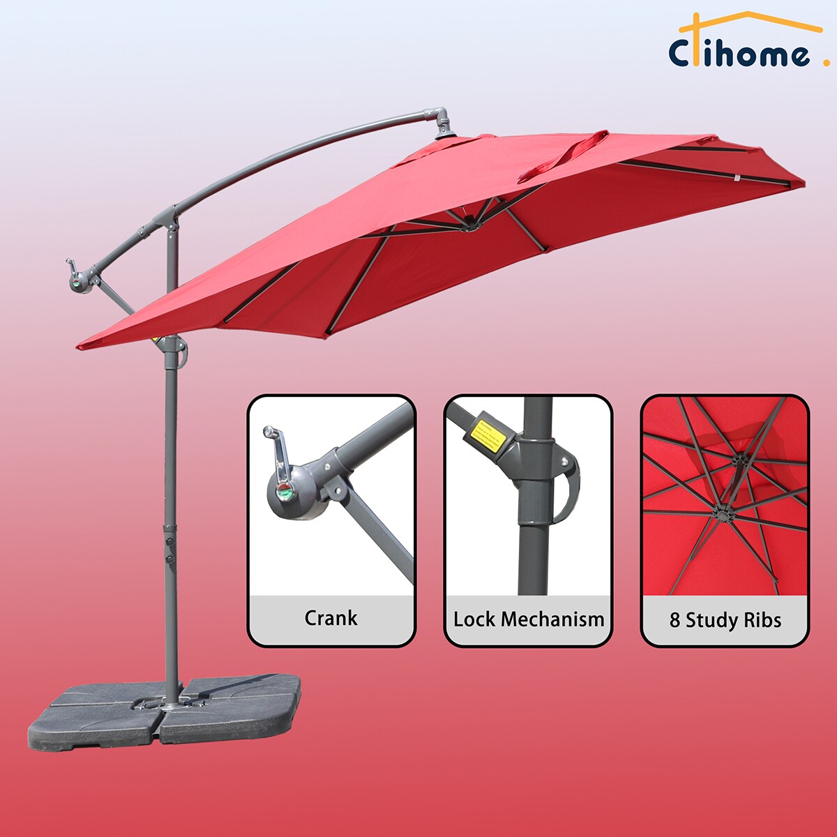 Clihome EDBL-UL1001RD Umbrellas-2 - View #6