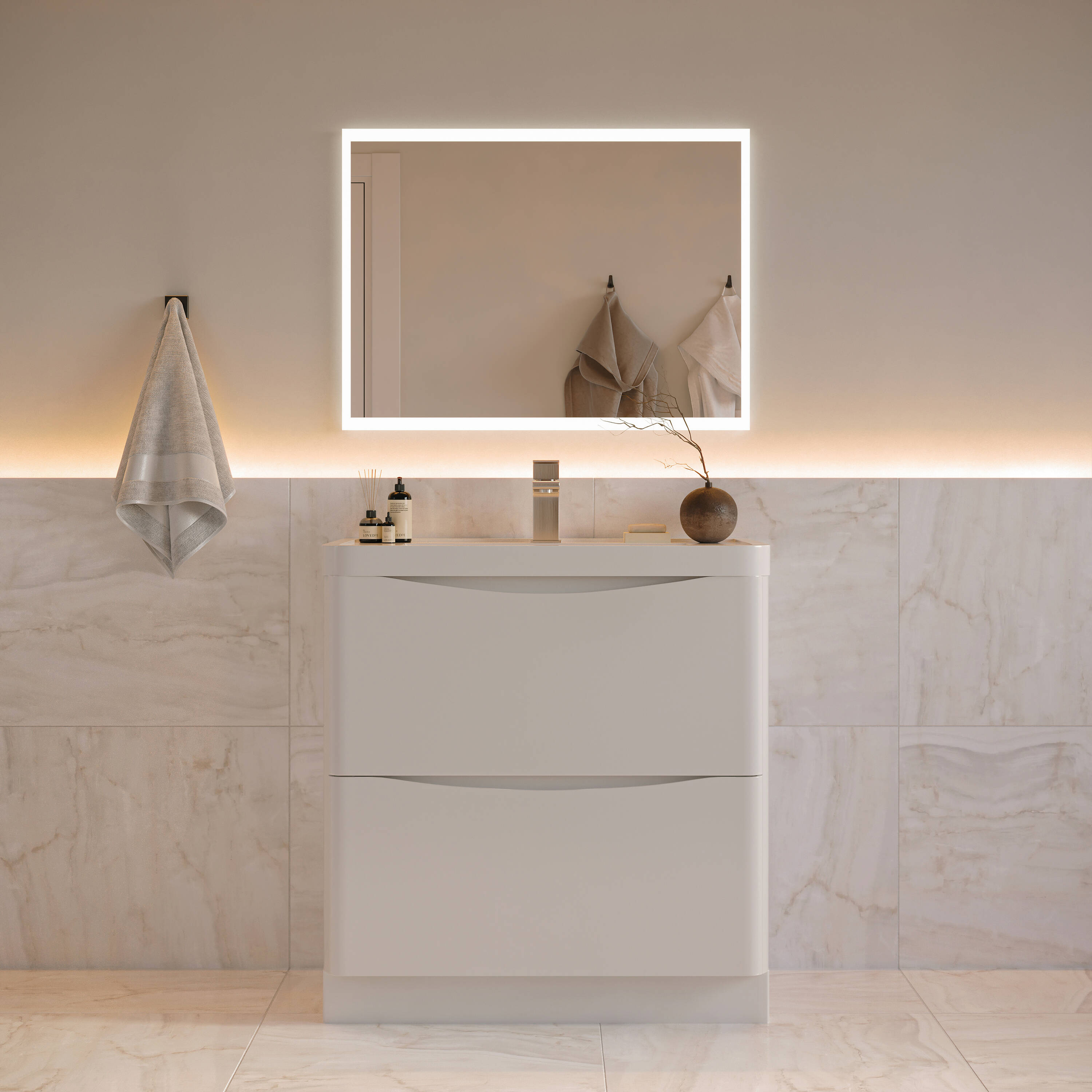 Fresca FCB9132WH-I Tuscany 32-in Glossy White Single sink Bathroom Vanity with White Acrylic Top