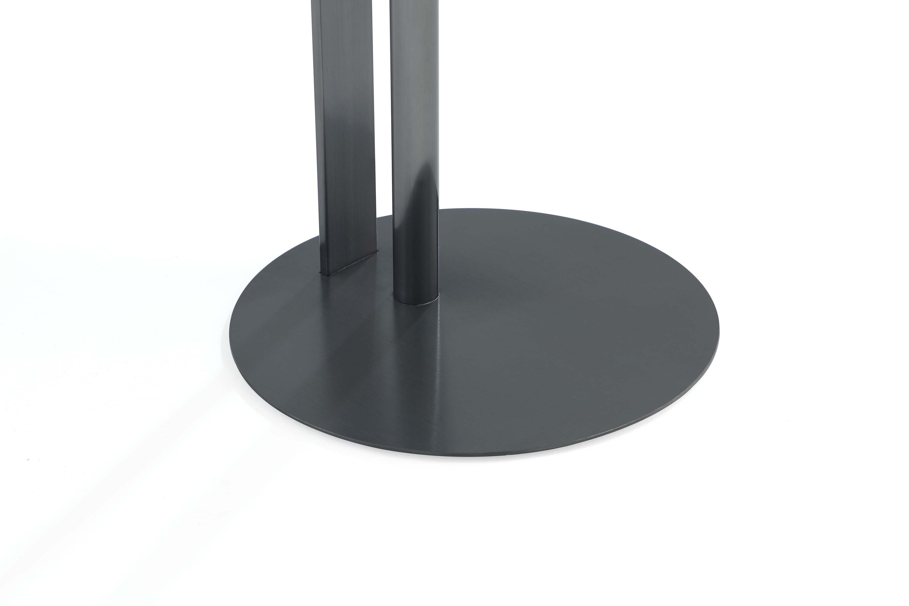 Modern Round Stone and Metal Accent Table