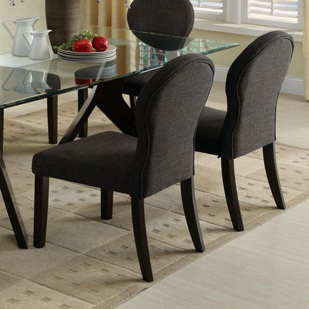 Furniture of America IDF-3425SC Set of 2 Grand View Casual Polyester/Polyester Blend Upholstered Dining Side Chair (Wood Frame)