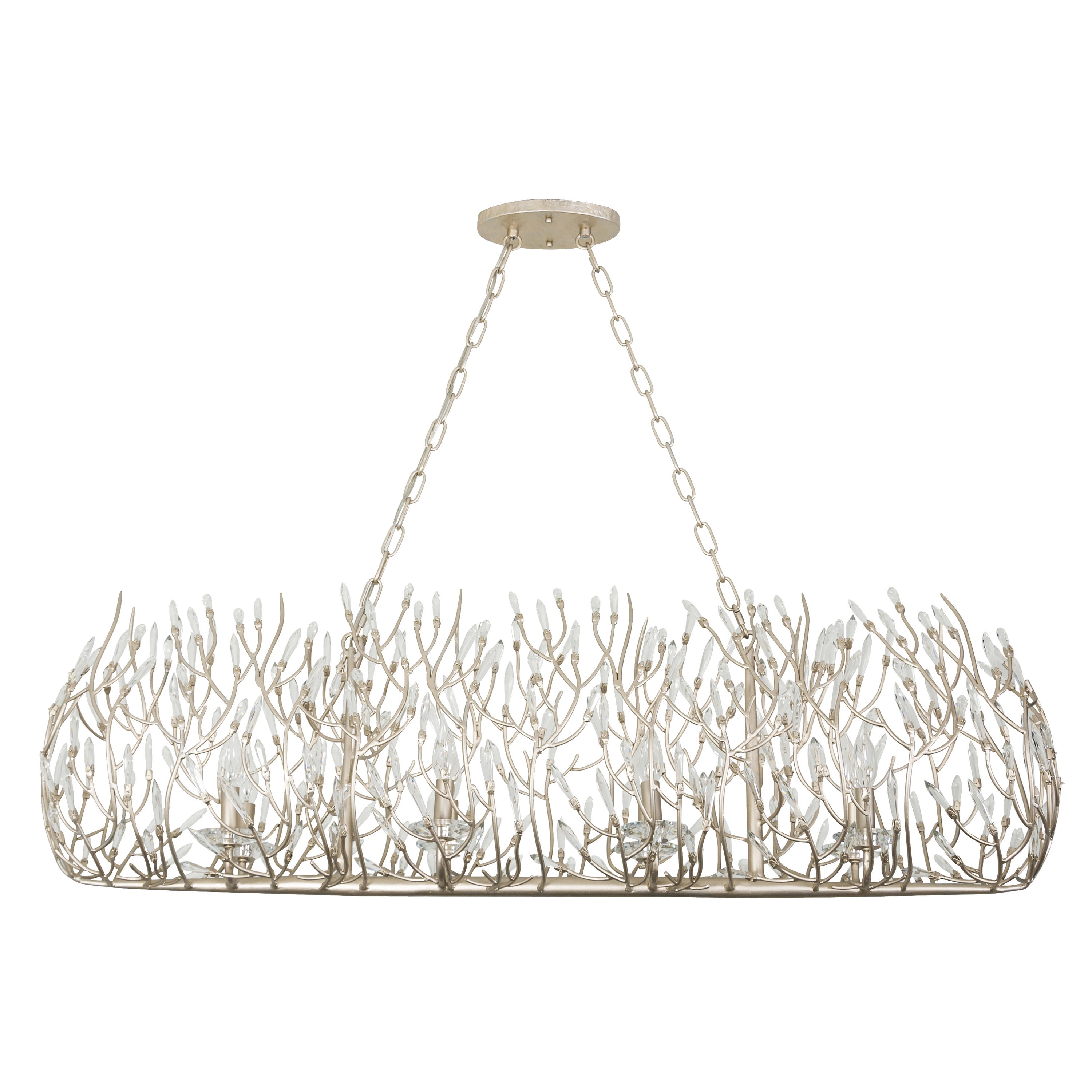 Gold Dust Crystal Linear Pendant Light with Recycled Steel