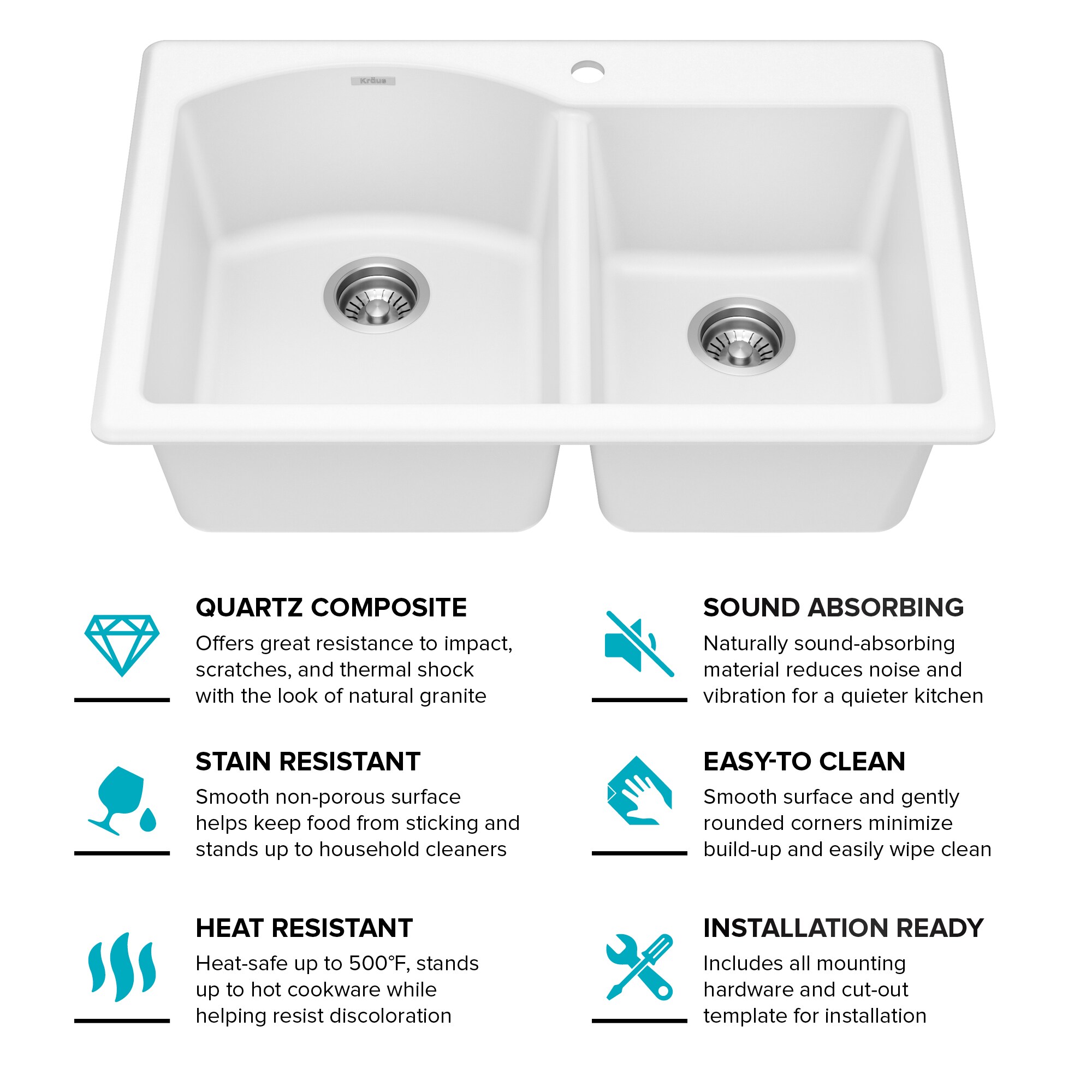 Kraus KGD-50WHITE Kitchen-Sinks - View #17