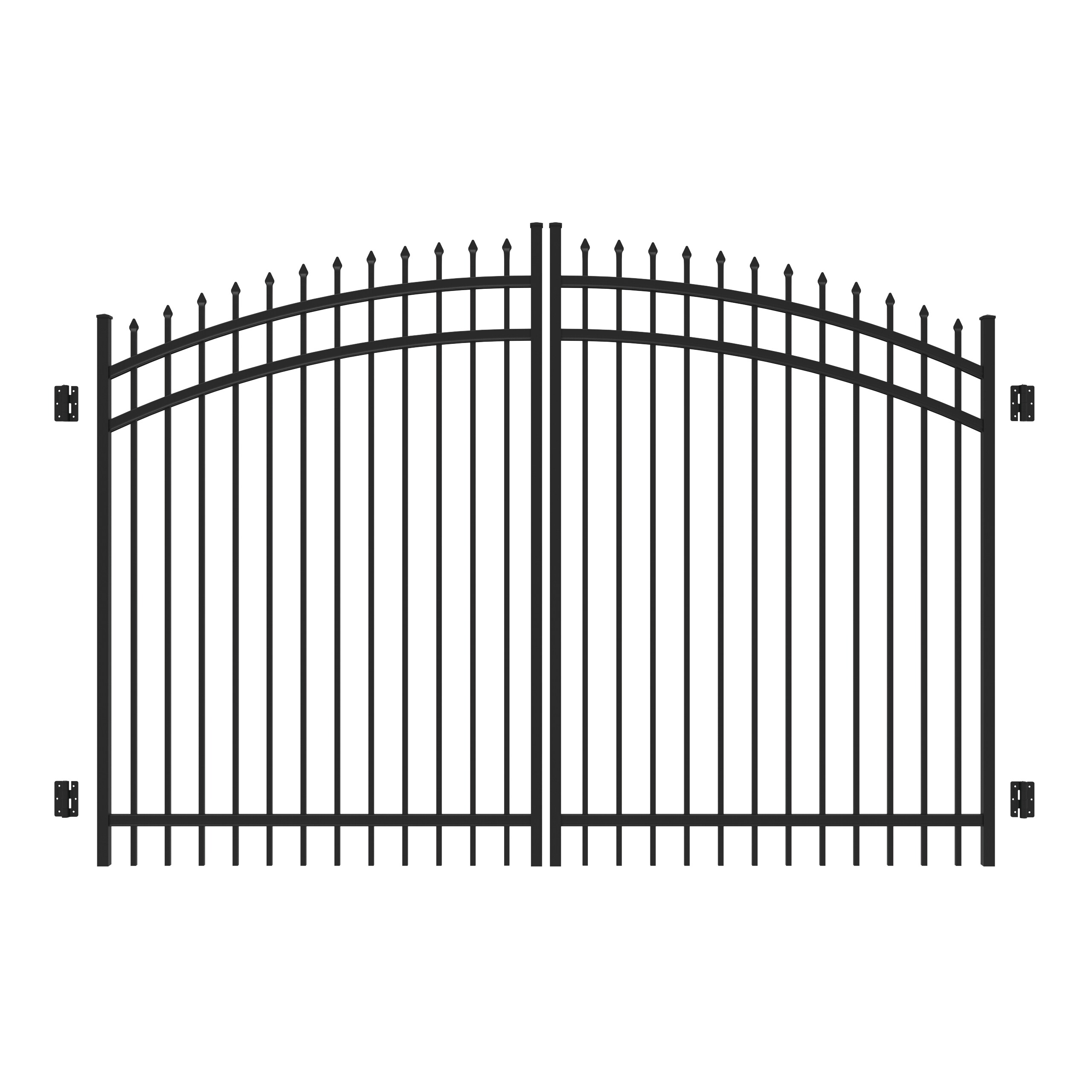 Freedom Providence 6-ft H x 10-ft W Black Aluminum Spaced Picket Arched-top Decorative Fence Gate