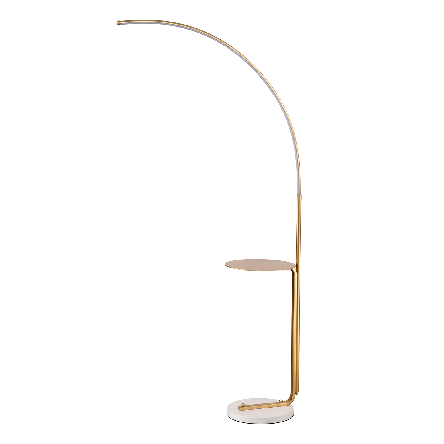 SINOFURN SYB580002BK 67.3-in Gold Arc Floor Lamp with No shade Shade