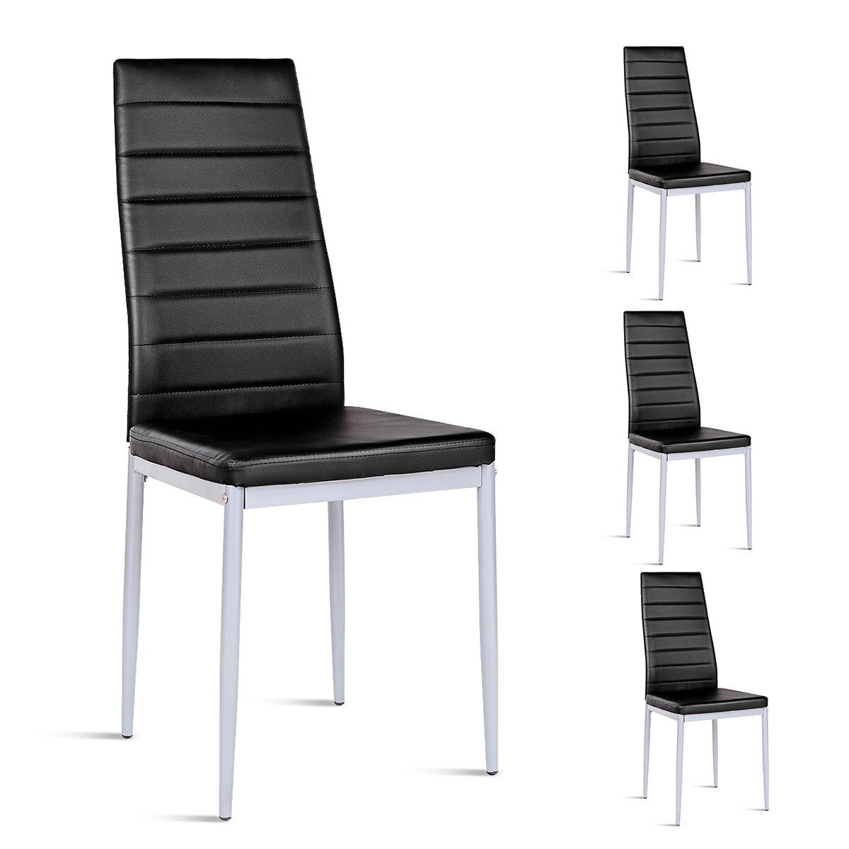CASAINC Dining side chairs Modern Black Vinyl Wingback Chair in the Chairs department at Lowes.com